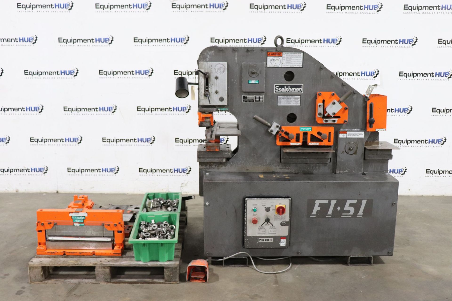 Scotchman FI-51 F1-5109-14M 51 Ton Hydraulic Ironworker, Lots of Tooling / Attachments