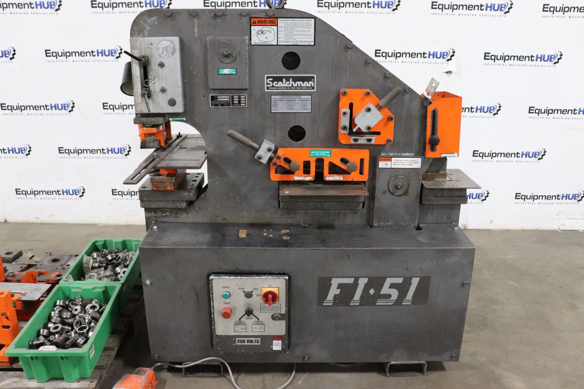Scotchman FI-51 F1-5109-14M 51 Ton Hydraulic Ironworker, Lots of Tooling / Attachments - Image 7 of 13