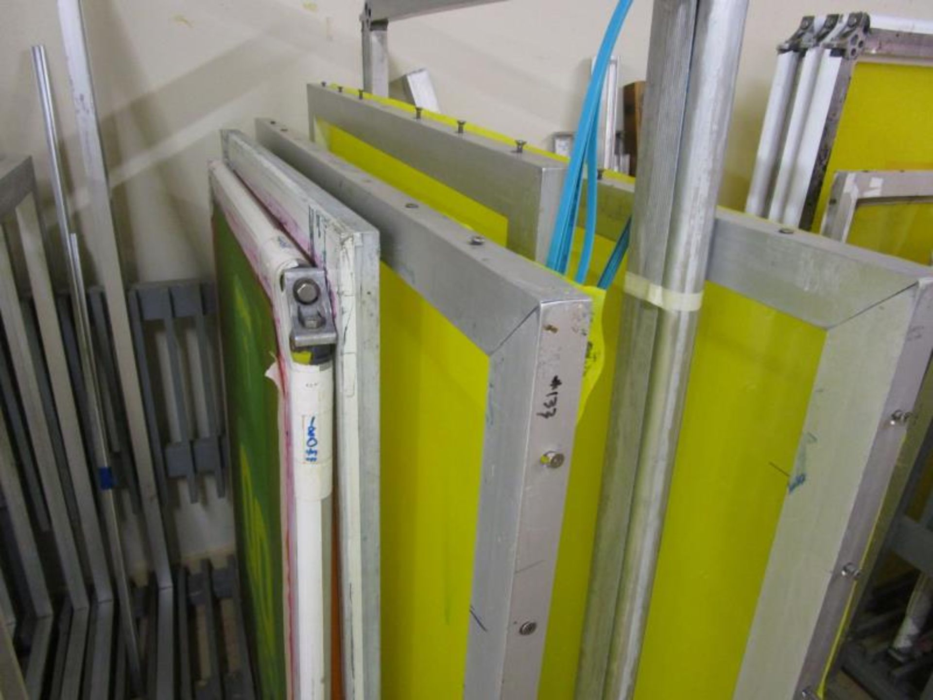 (18) Self Tensioning Screens w/ Wood Rack - Image 3 of 4