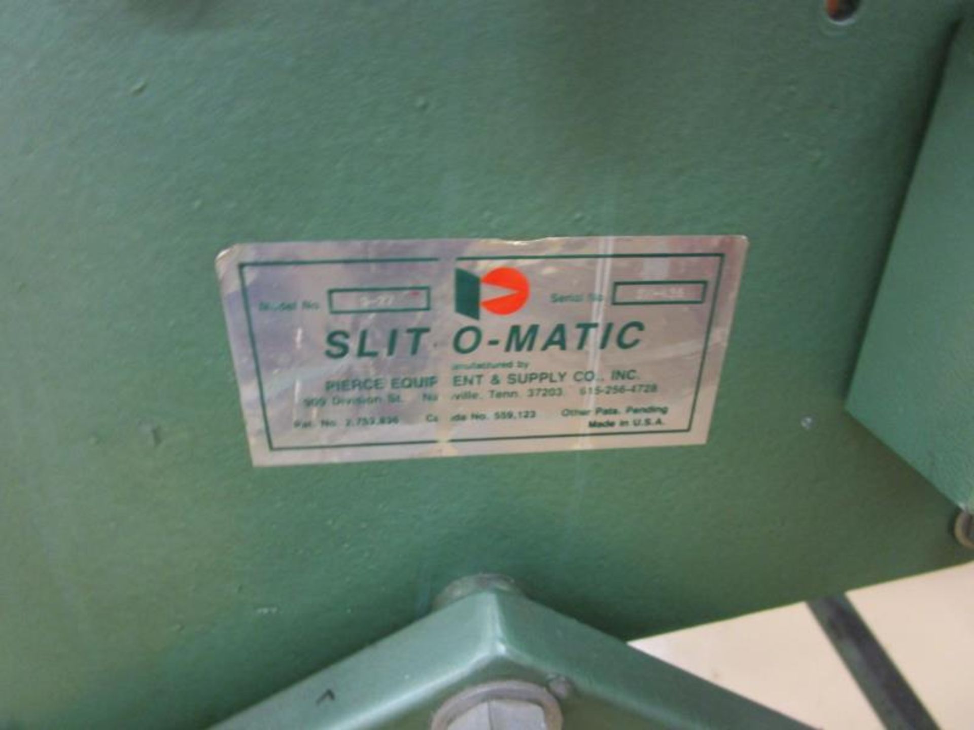 Slit-O-Matic, Model: S-27, SN: SM-435, Pierce Equipment & Supply Co - Image 2 of 5