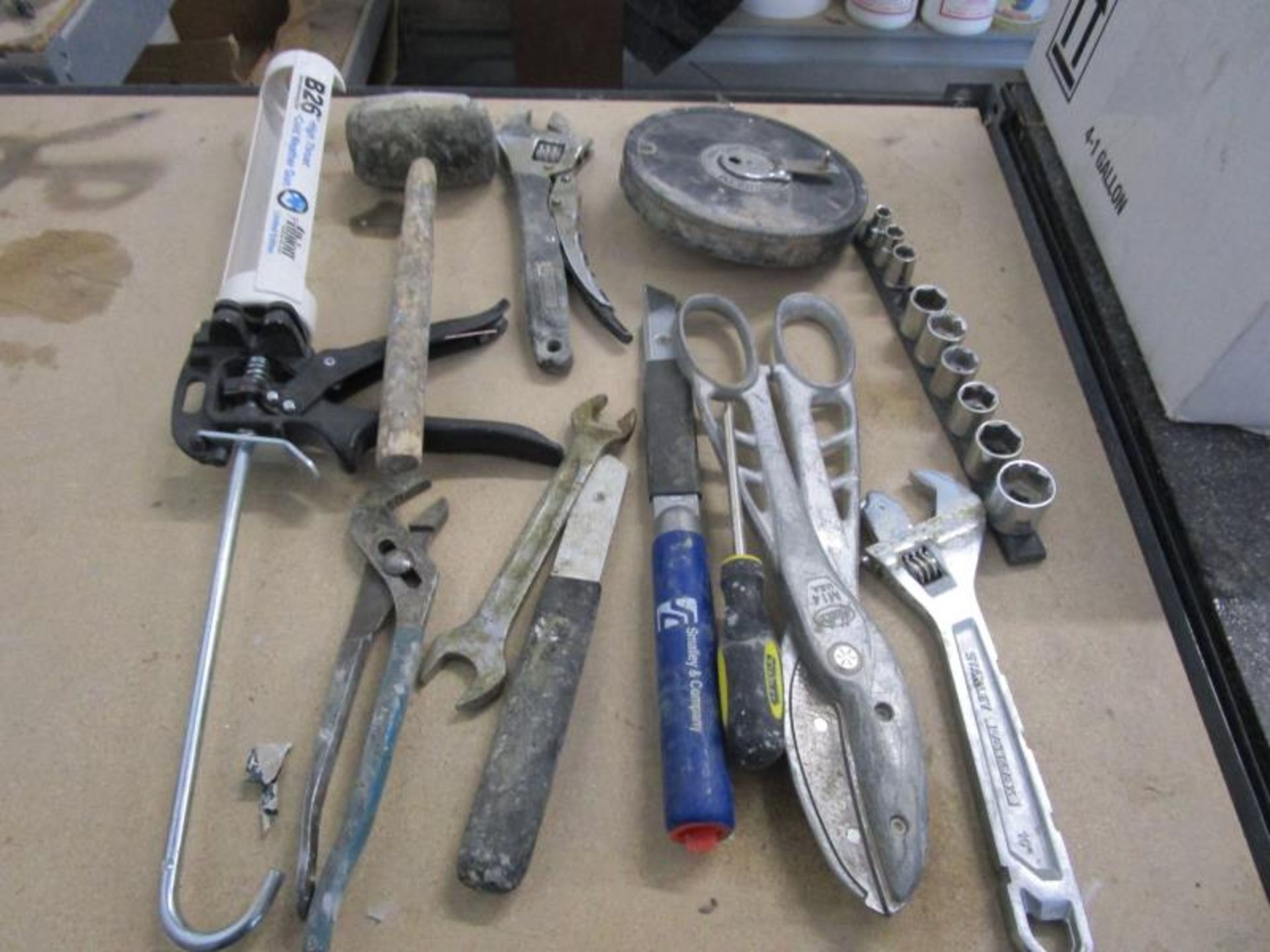 Lot Misc. Hand tools, Tape & Caulk Guns