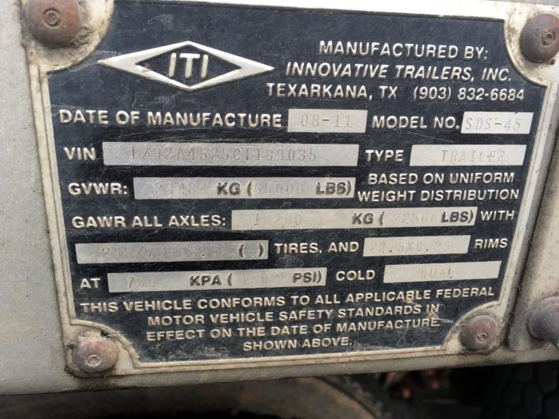 2011 ITI SDS-45 End Dump Chip Trailer w/ Roll Tarp, Vin: 1Z92A4525CT199035 - Image 14 of 17