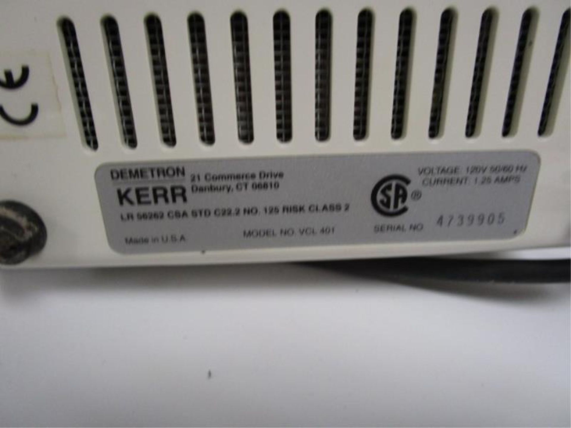 Optilux Demtron Kerr UV Curing Light, Model: VCL-401, SN: 4739905 - Image 3 of 3