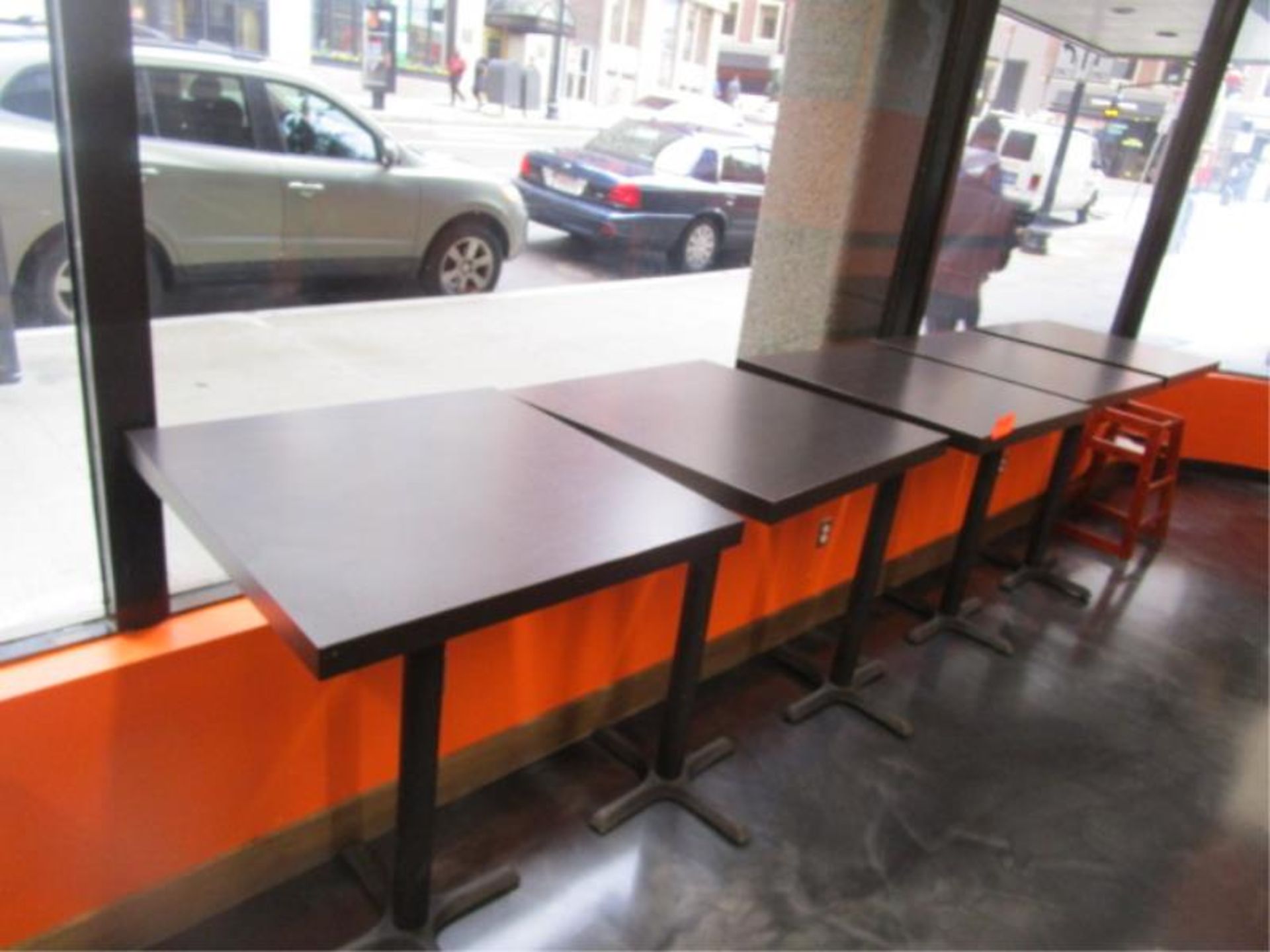 (5) Bistro Tables, w/ Dark Wood Top by BFM Seating - Image 7 of 7