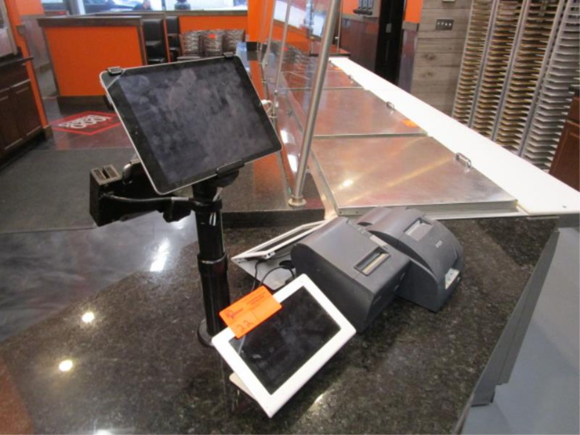 POS Terminal w/ Apple IPad, Credit Card Swipe, (2) Nexus Tablets, Epson Receipt & Ticket Printer