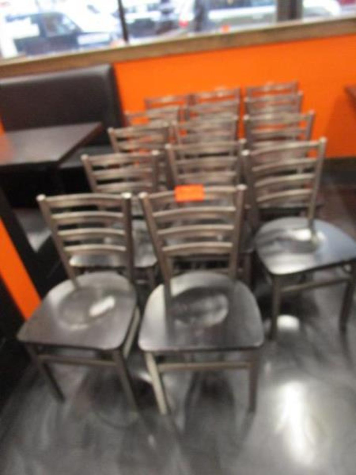 (14) Metal Frame Dinning Chairs w/ Wood Seat - Image 2 of 5