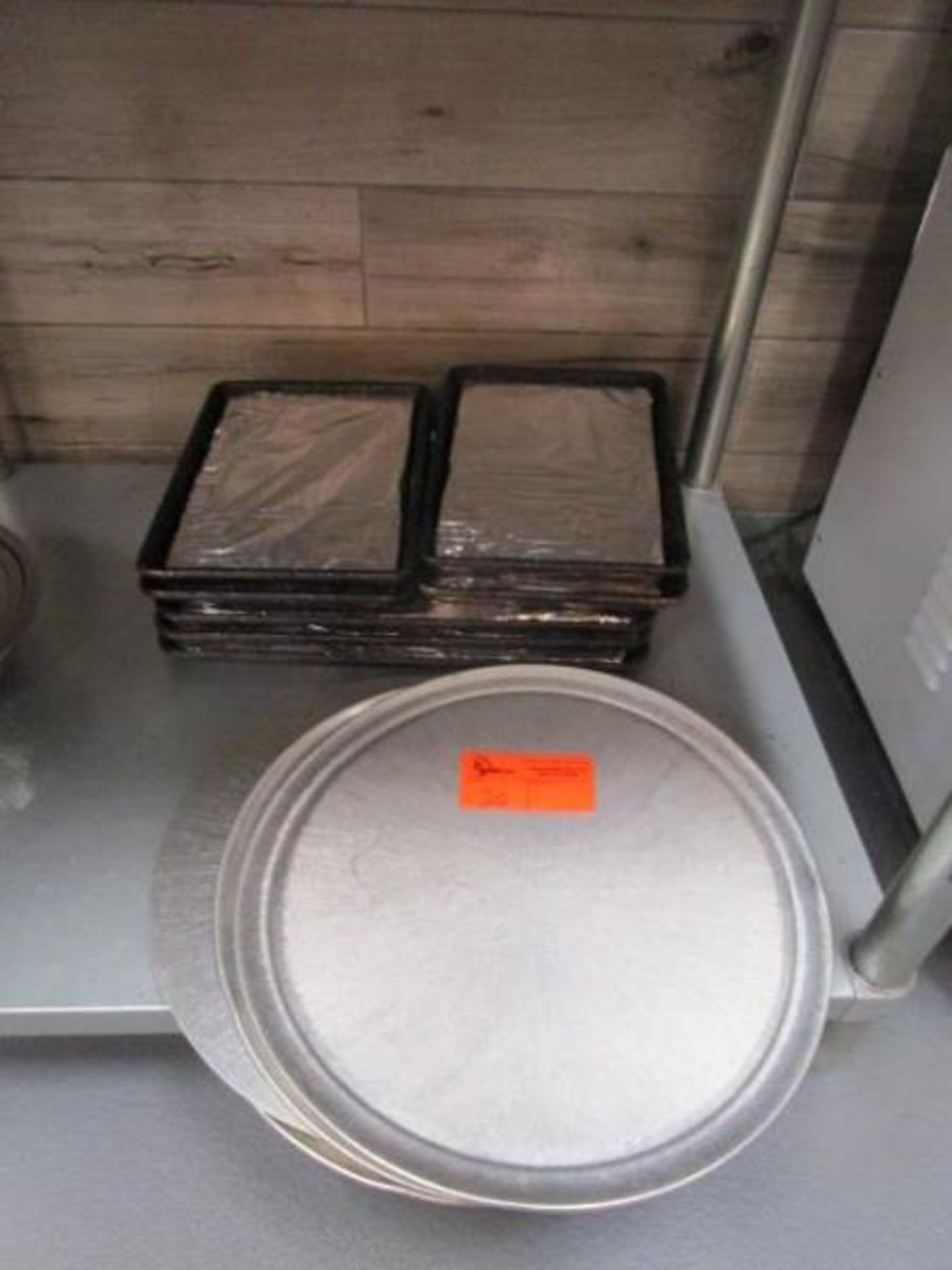 (8) Aluminum Pizza Trays, (5) Sheet Pans w/ Grates & Stainless Steel Mixing Bowls - Image 2 of 2