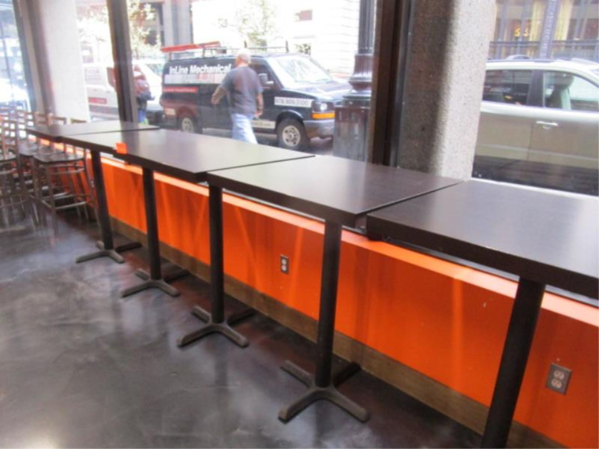 (5) Bistro Tables, w/ Dark Wood Top by BFM Seating - Image 2 of 7