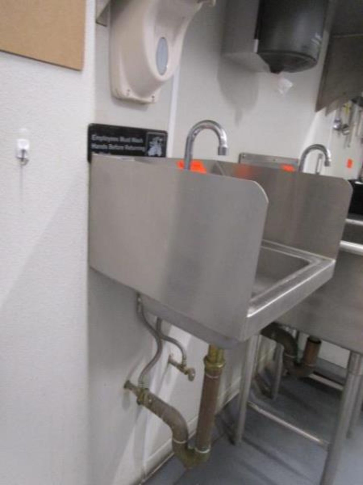 Stainless Steel Hand Sink w/ Dual Side Splash Guards, - Image 2 of 3