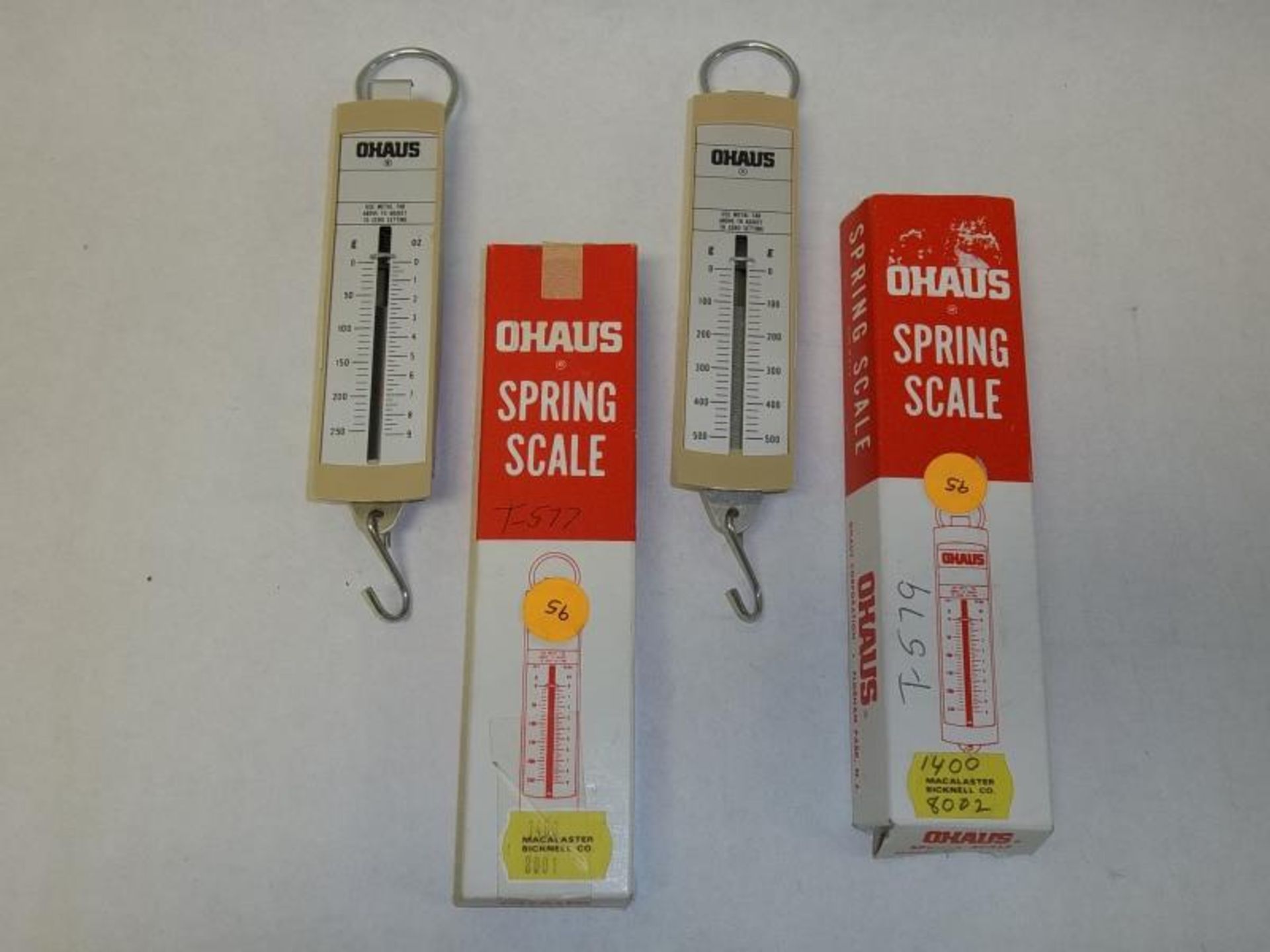 2 Ohaus spring scales