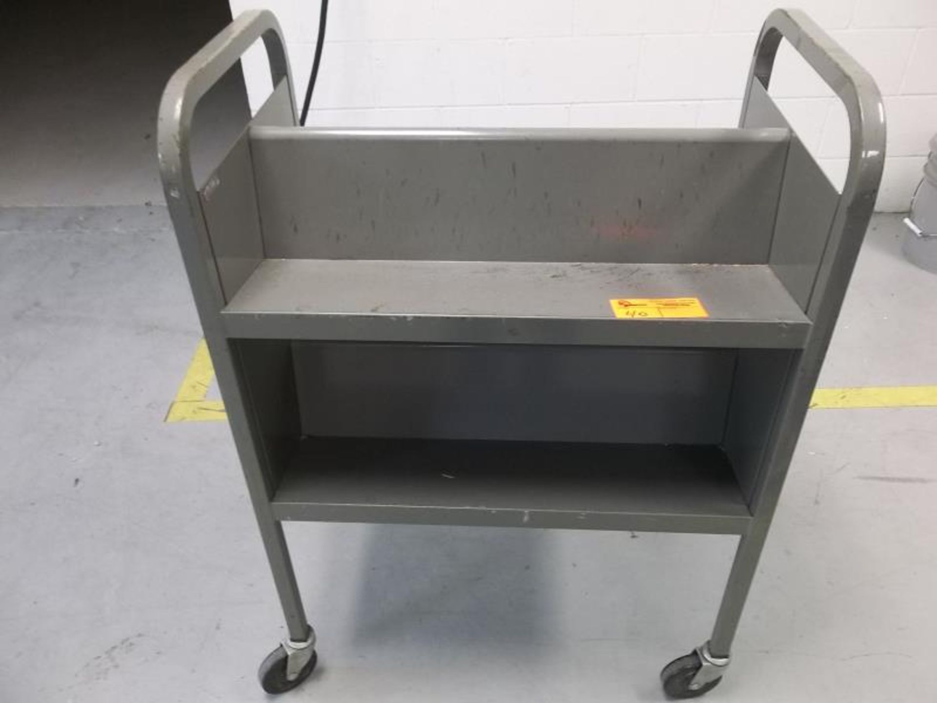 Metal 3 ft. long Rolling 2 tiered book cart