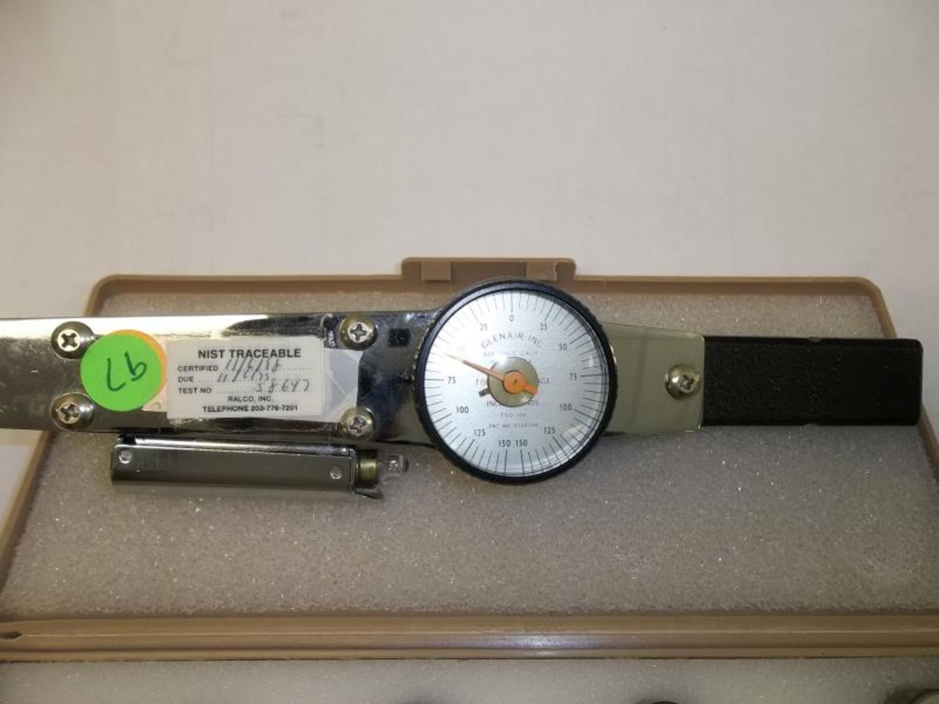 Glenair Torque Wrench, TSQ-150, with dial and case of spec tools - Image 2 of 3