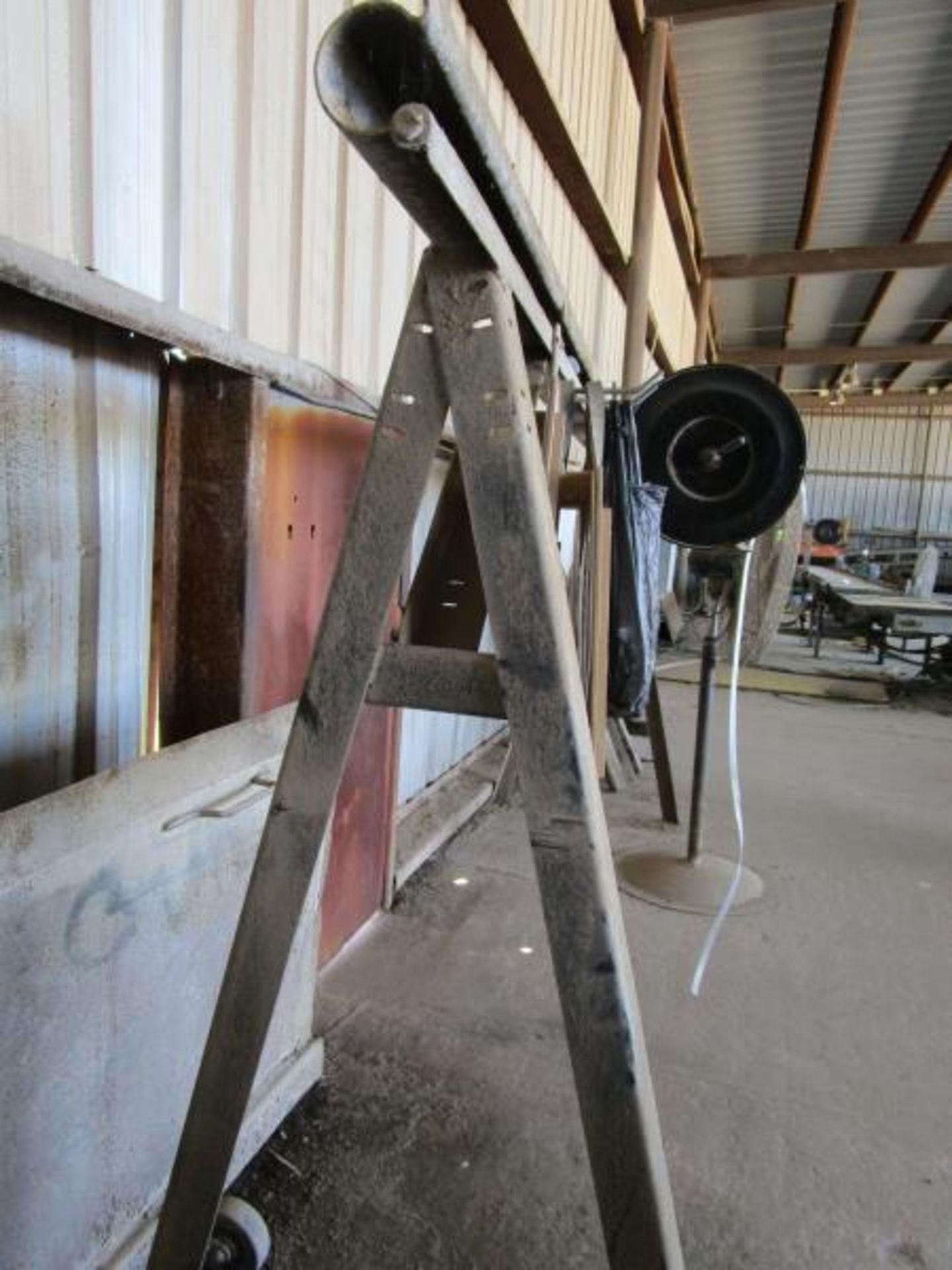 Metal A-Frame stand with (2) banding rolls - Image 2 of 4