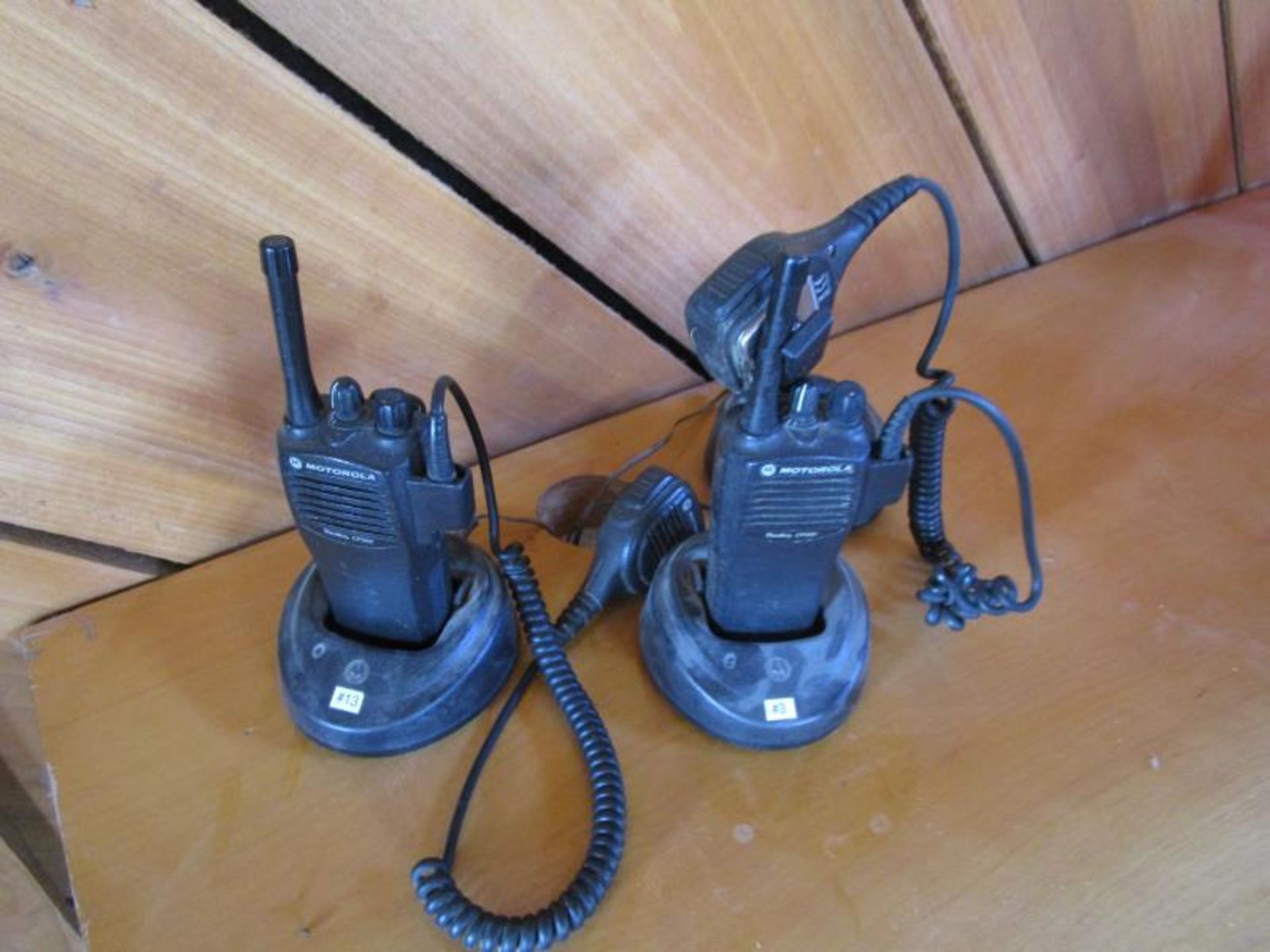 (11) Motorola Radius CP200 radio with spare microphones (1 new) - Image 2 of 3
