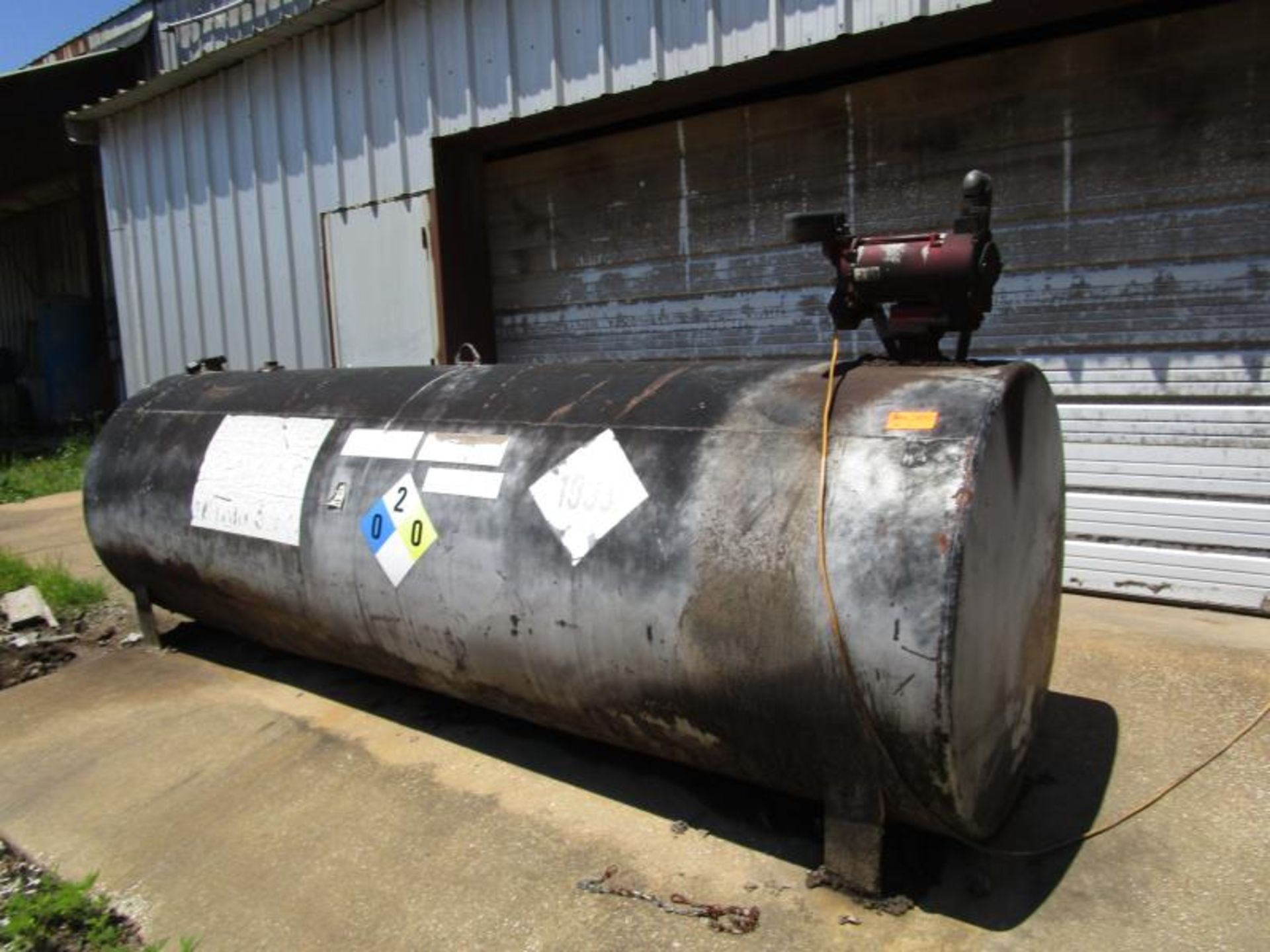 1000 gallon Diesel steel sbrge tank w/ Fill-Rite pump w/ conduits SF remaining diesel