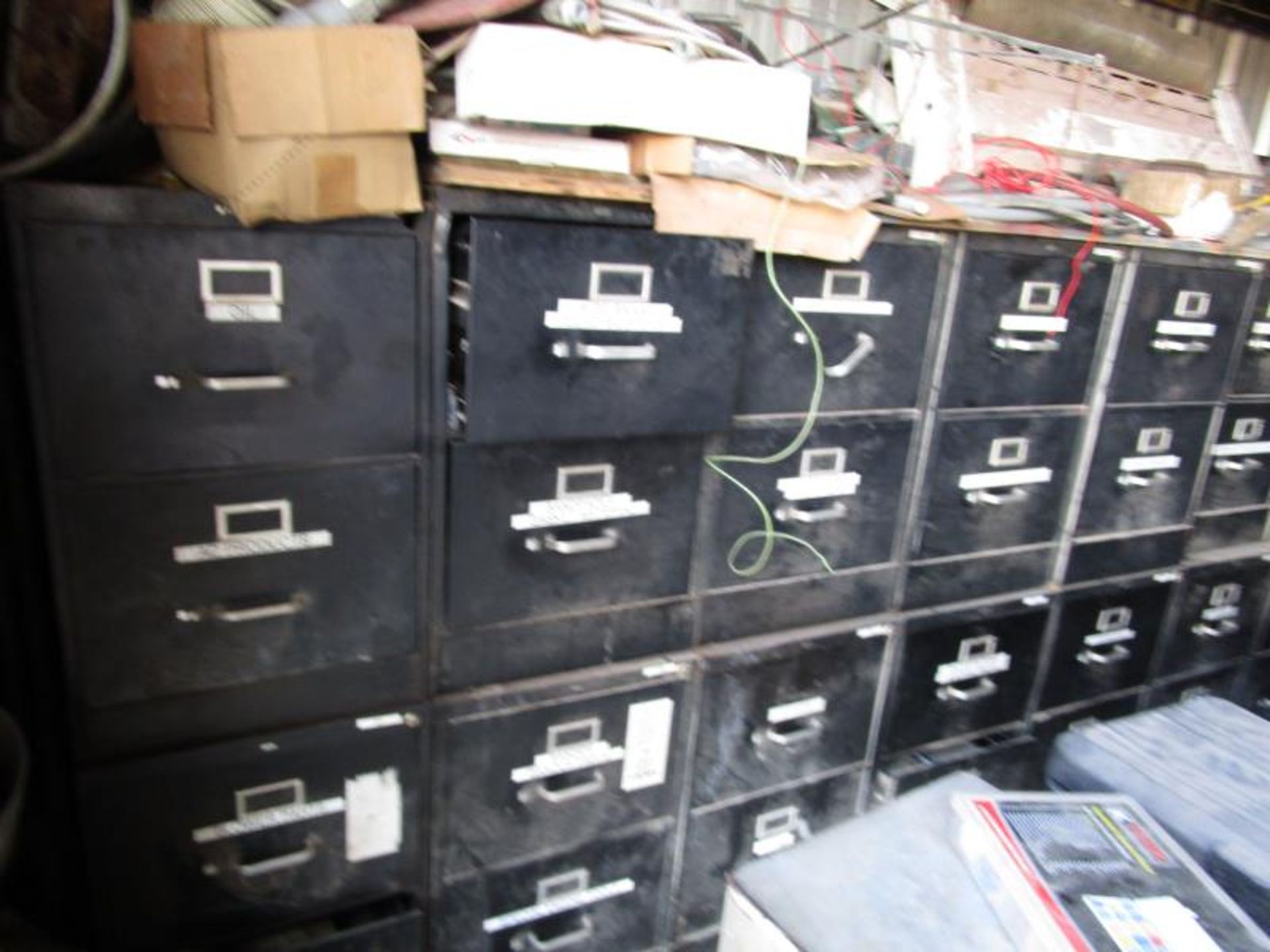 (18) four drawer file cabinets with miscellaneous parts and supplies - Image 7 of 7