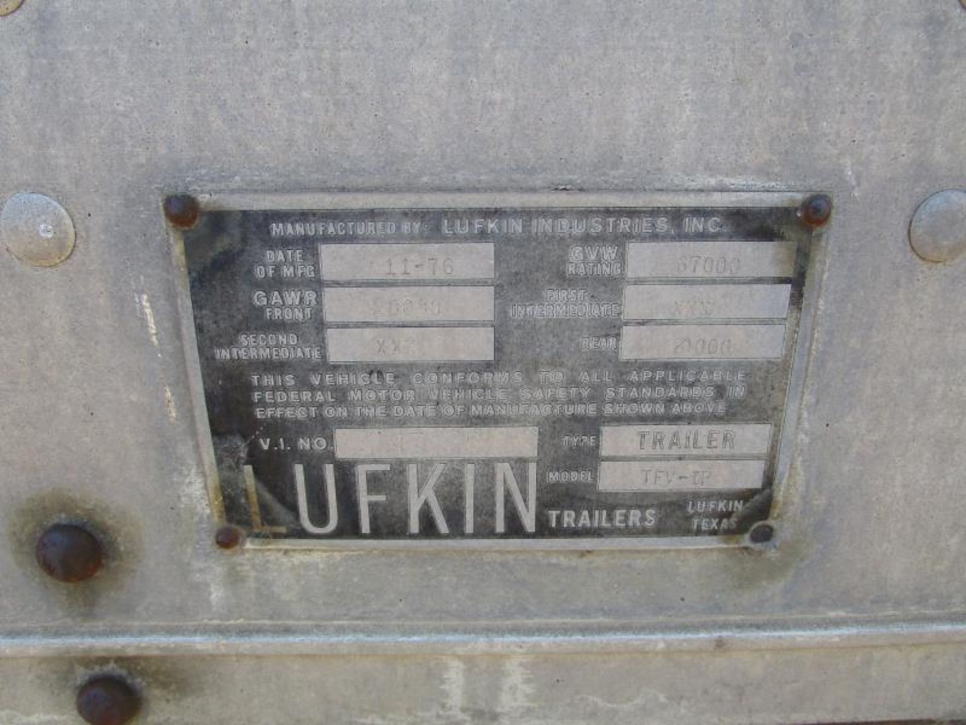 #103 Lufkin made 11-1976, VIN: 47336, m: TFV-IP - Image 3 of 3