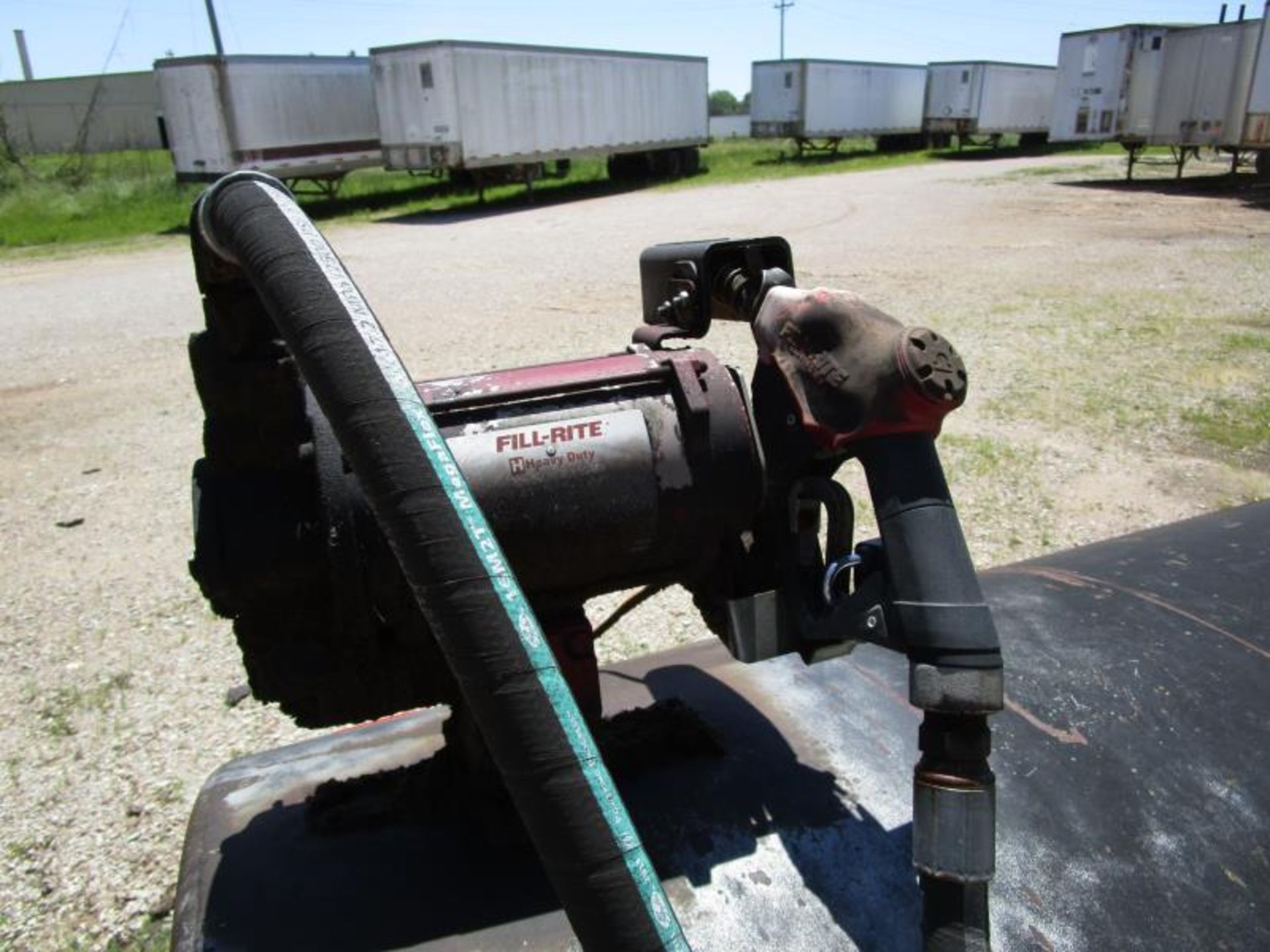 1000 gallon Diesel steel sbrge tank w/ Fill-Rite pump w/ conduits SF remaining diesel - Image 2 of 3