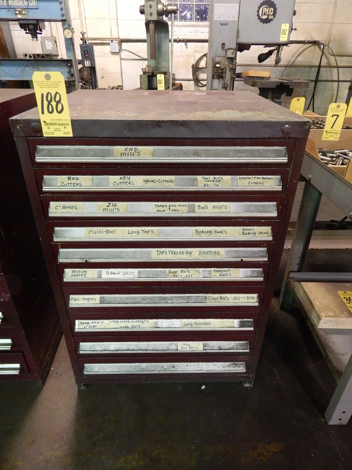 9 Drawer Tooling Cabinet, 44 1/2 In. Tall, 30 In. Wide, 27 3/4 In. Deep, Loading Fee $50.00 - Image 2 of 6