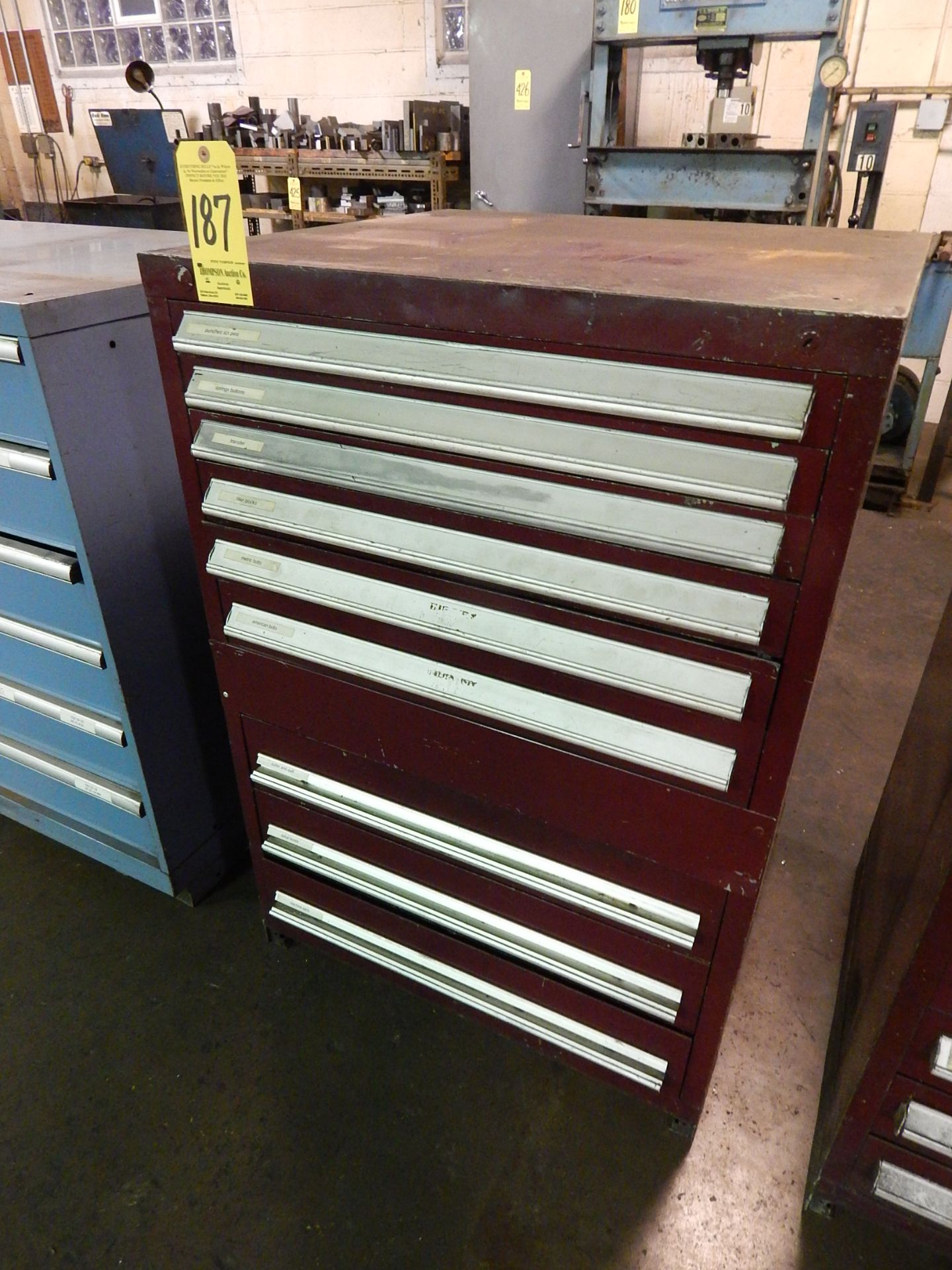 9 Drawer Tooling Cabinet, 44 1/2 In. Tall, 30 In. Wide, 27 3/4 In. Deep, Loading Fee $50.00 - Image 3 of 6