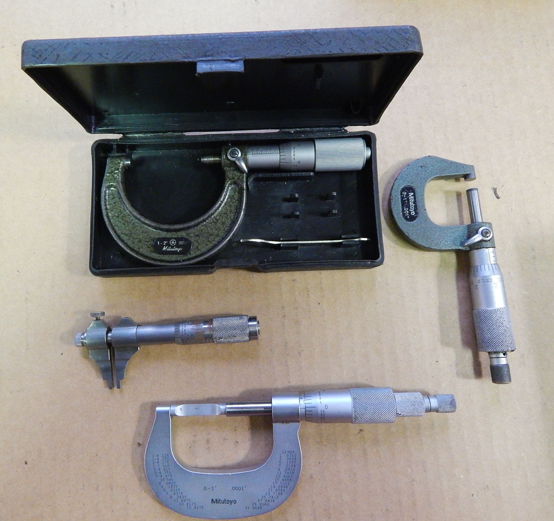 Mitutoyo 0 - 1 In. Blade Micrometer, Mitutoyo 0 - 1 In. and 1 In. - 2 In. Micrometer and Starrett