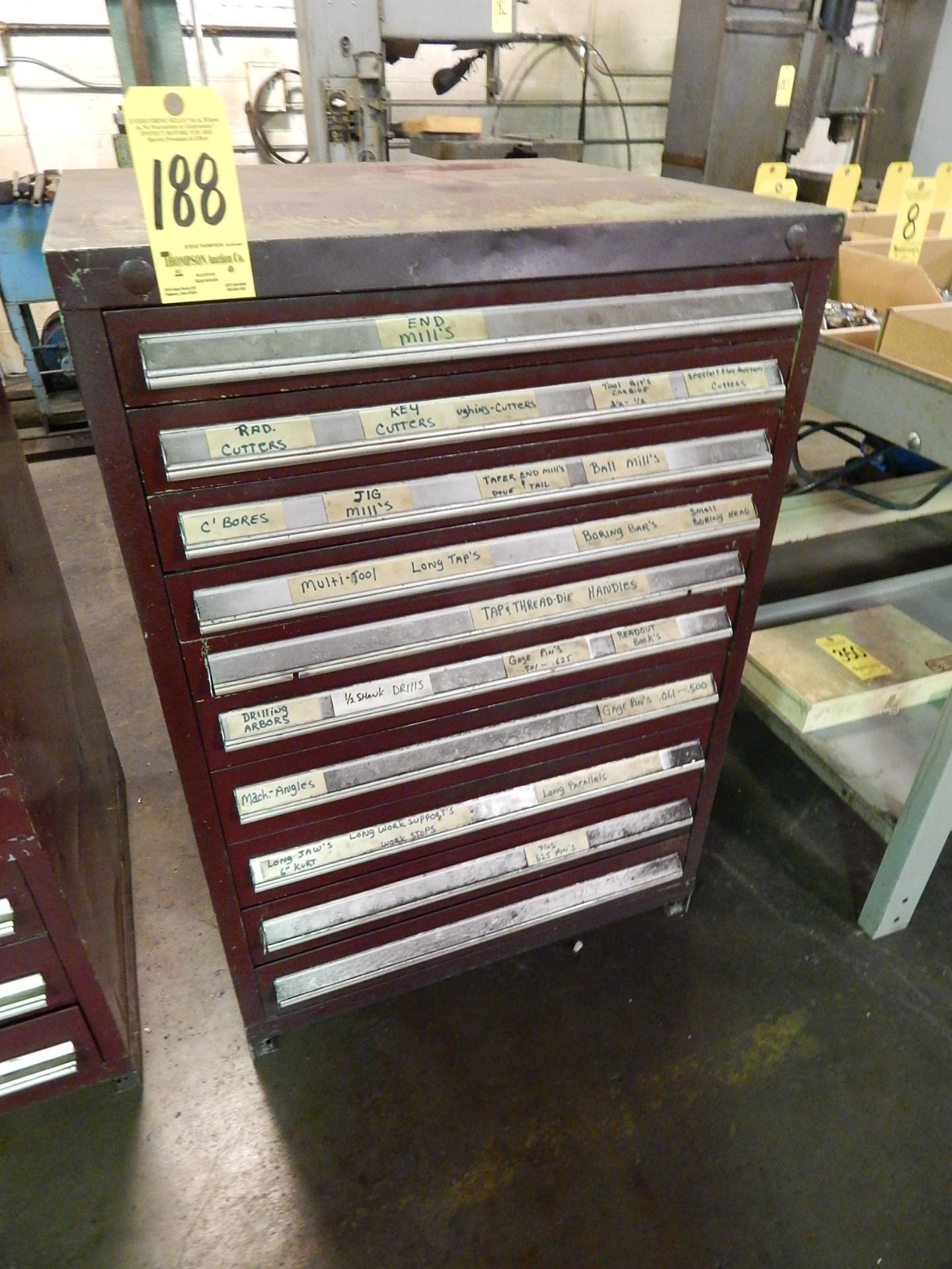 9 Drawer Tooling Cabinet, 44 1/2 In. Tall, 30 In. Wide, 27 3/4 In. Deep, Loading Fee $50.00 - Image 3 of 6