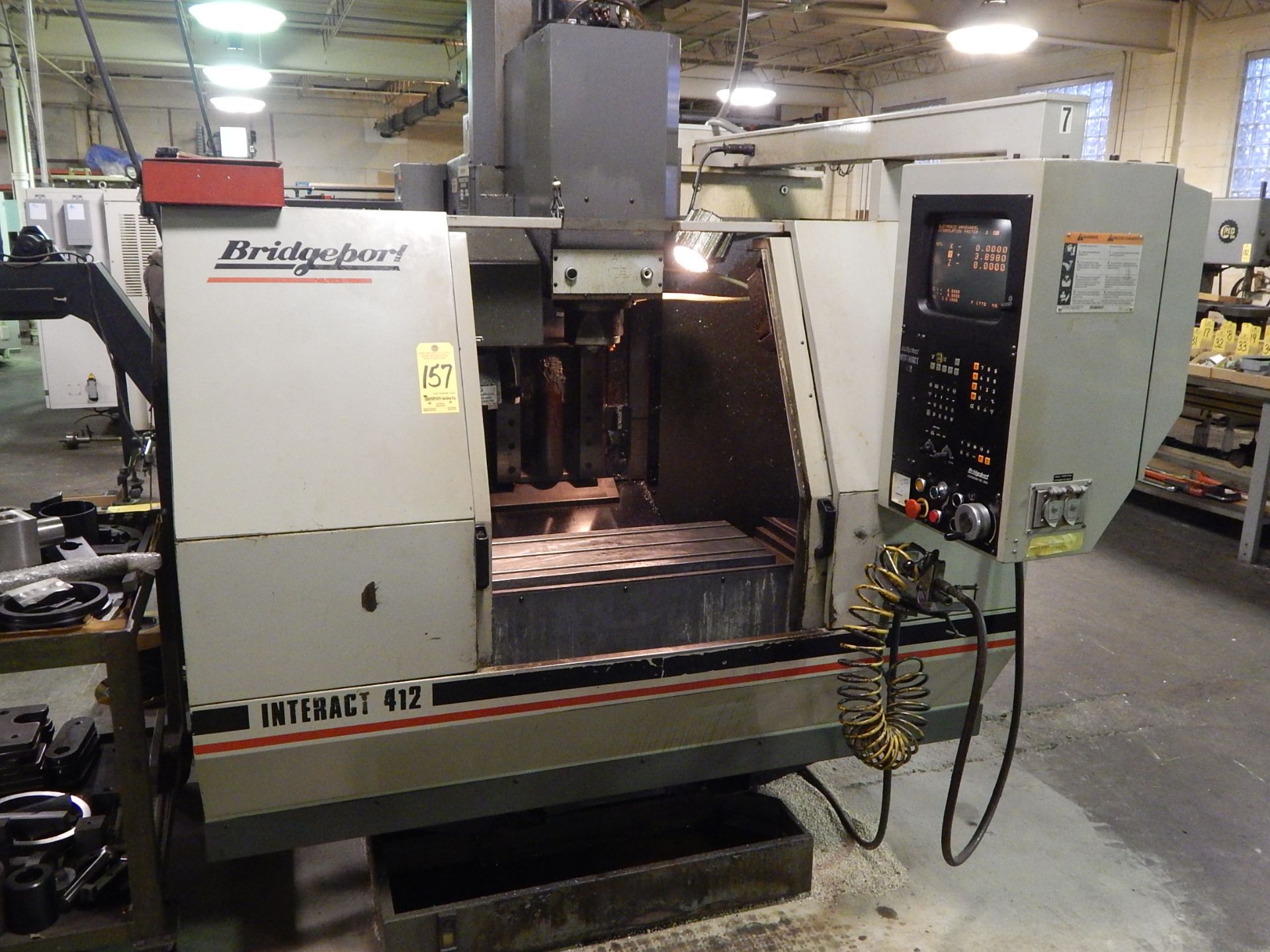 Bridgeport Interact 412, CNC Vertical Machining Center; s/n T5910, New in 1990, 15 In. X 33 In. - Image 3 of 10