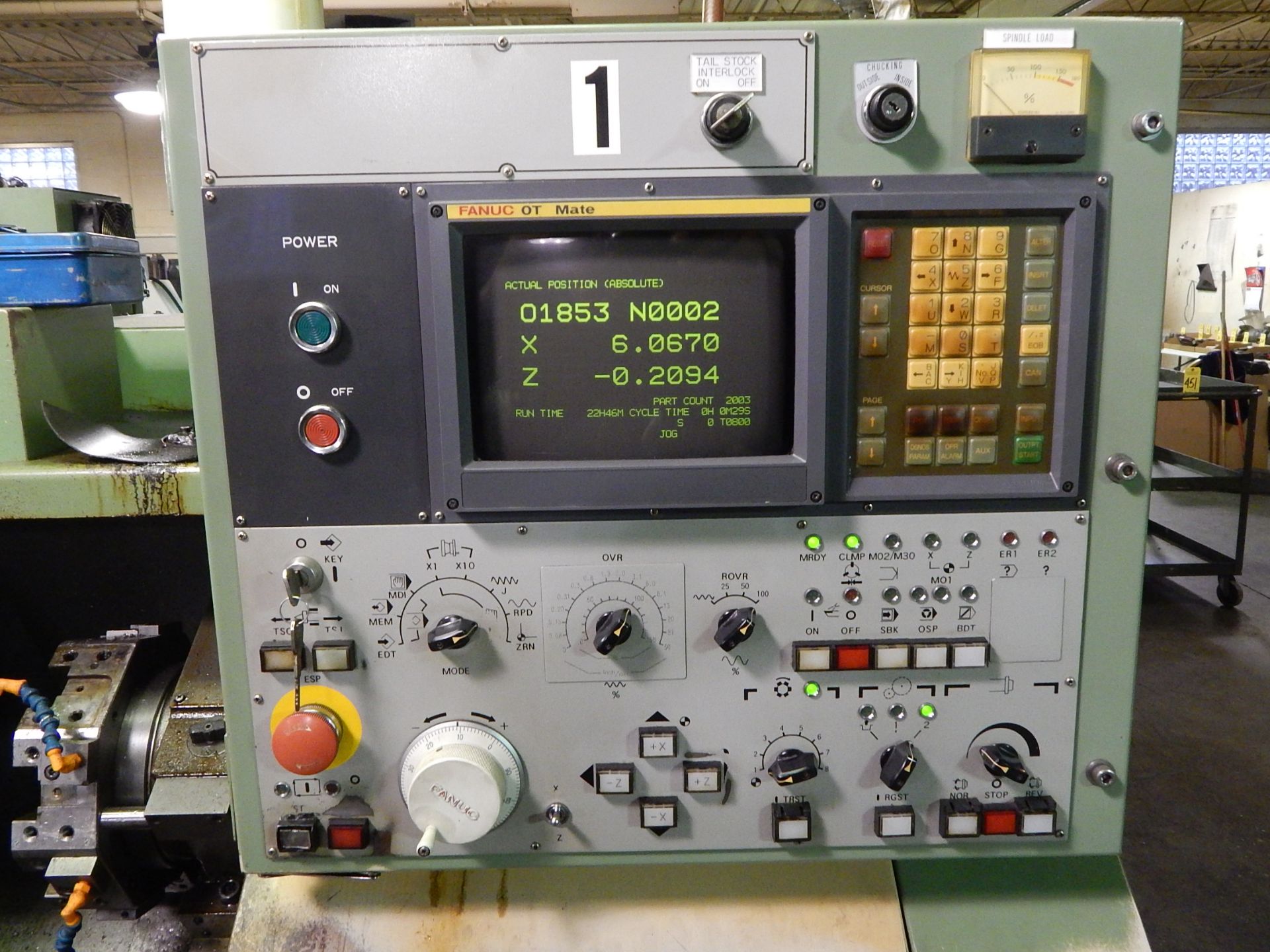 Mori-Seiki AL-20, CNC Turning Center, s/n 2796, 8 In. 3-Jaw Chuck, 8 Station Turret, Tailstock, - Image 5 of 12