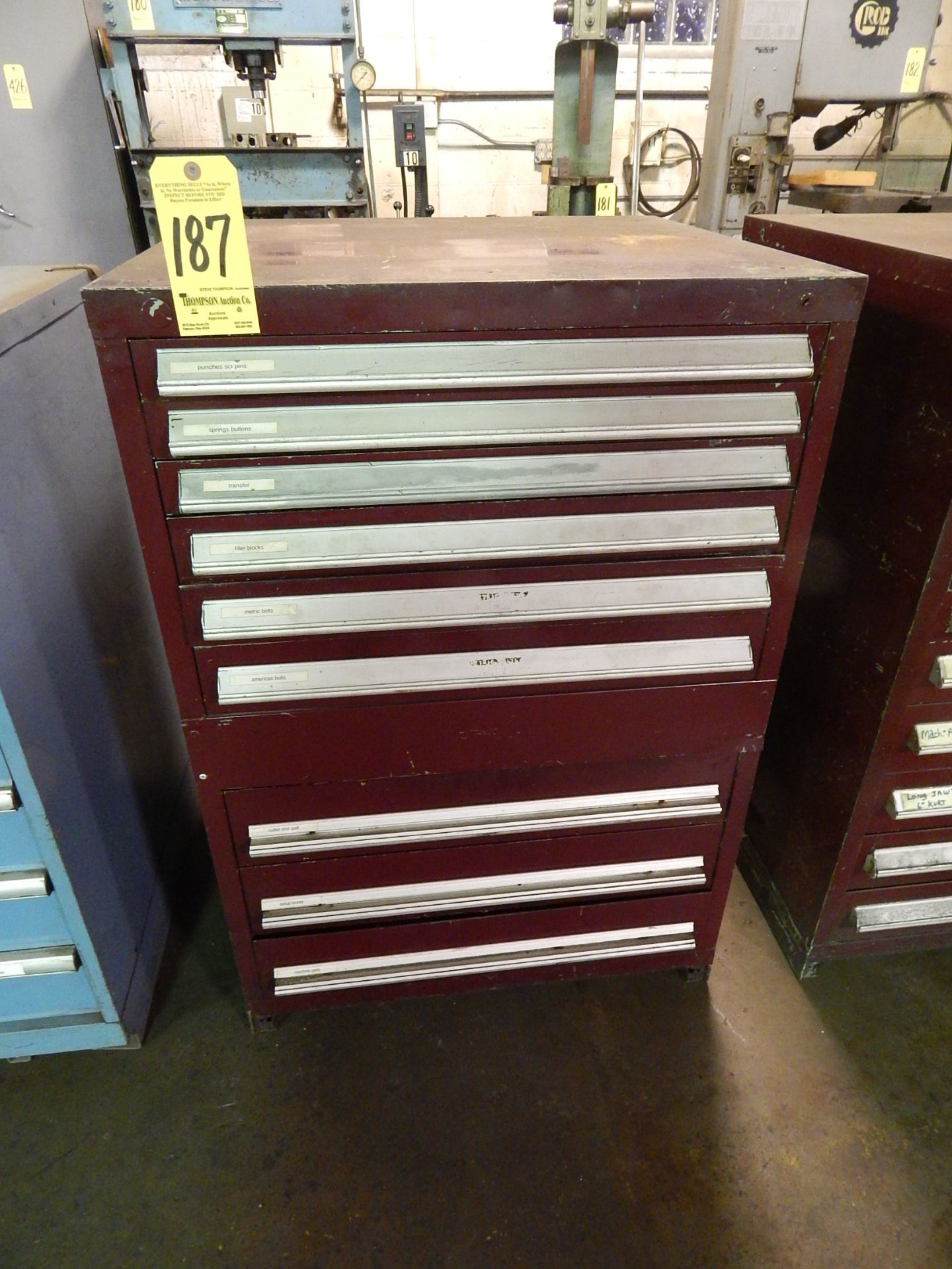 9 Drawer Tooling Cabinet, 44 1/2 In. Tall, 30 In. Wide, 27 3/4 In. Deep, Loading Fee $50.00 - Image 2 of 6