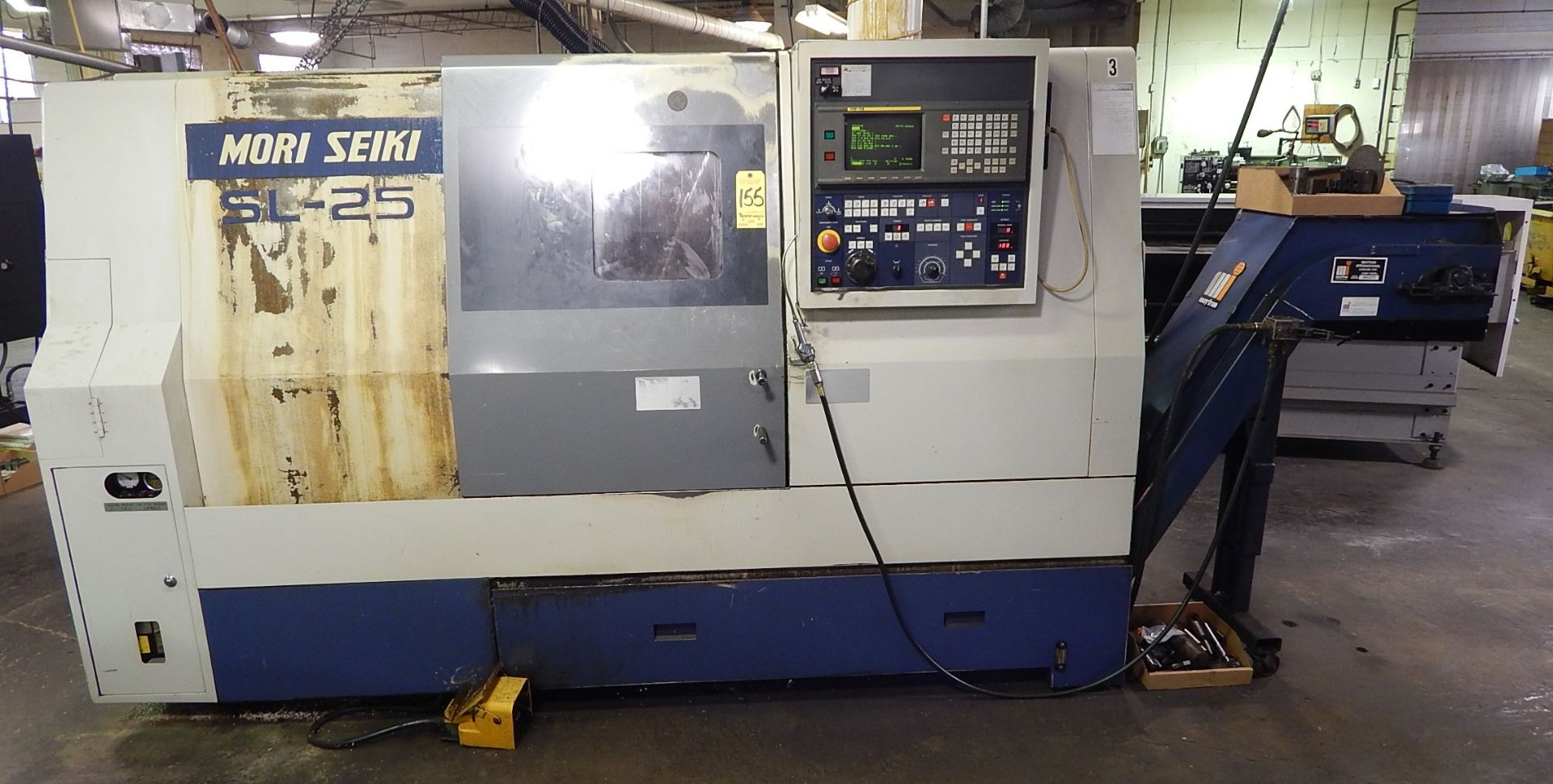 Mori-Seiki SL-25B, CNC Turning Center, s/n 6573, 10 In. 3-Jaw Chuck, Tailstock, 10 Station Turret,