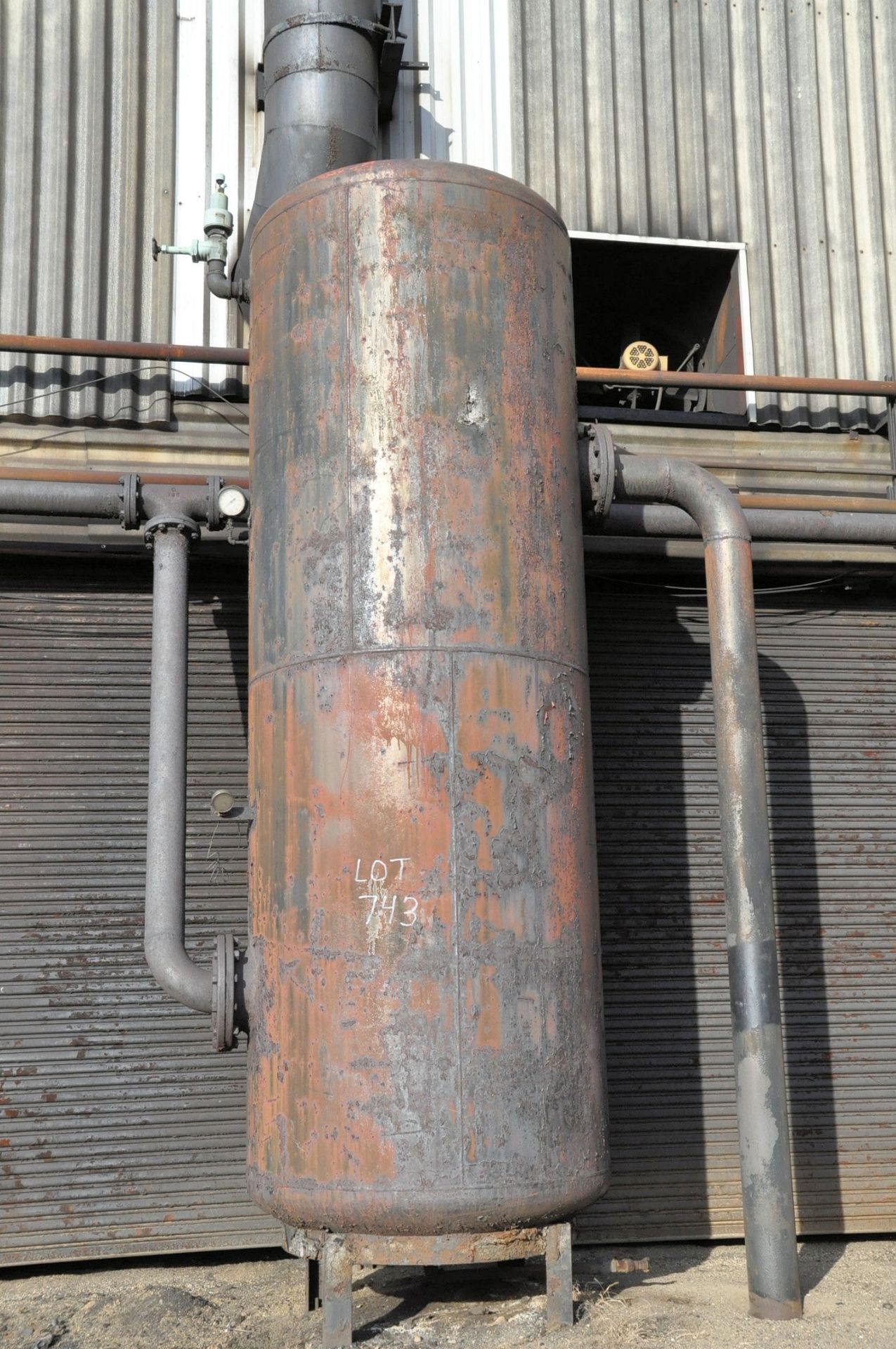 Vertical Air Receiving Tank, (South Wall Outside)