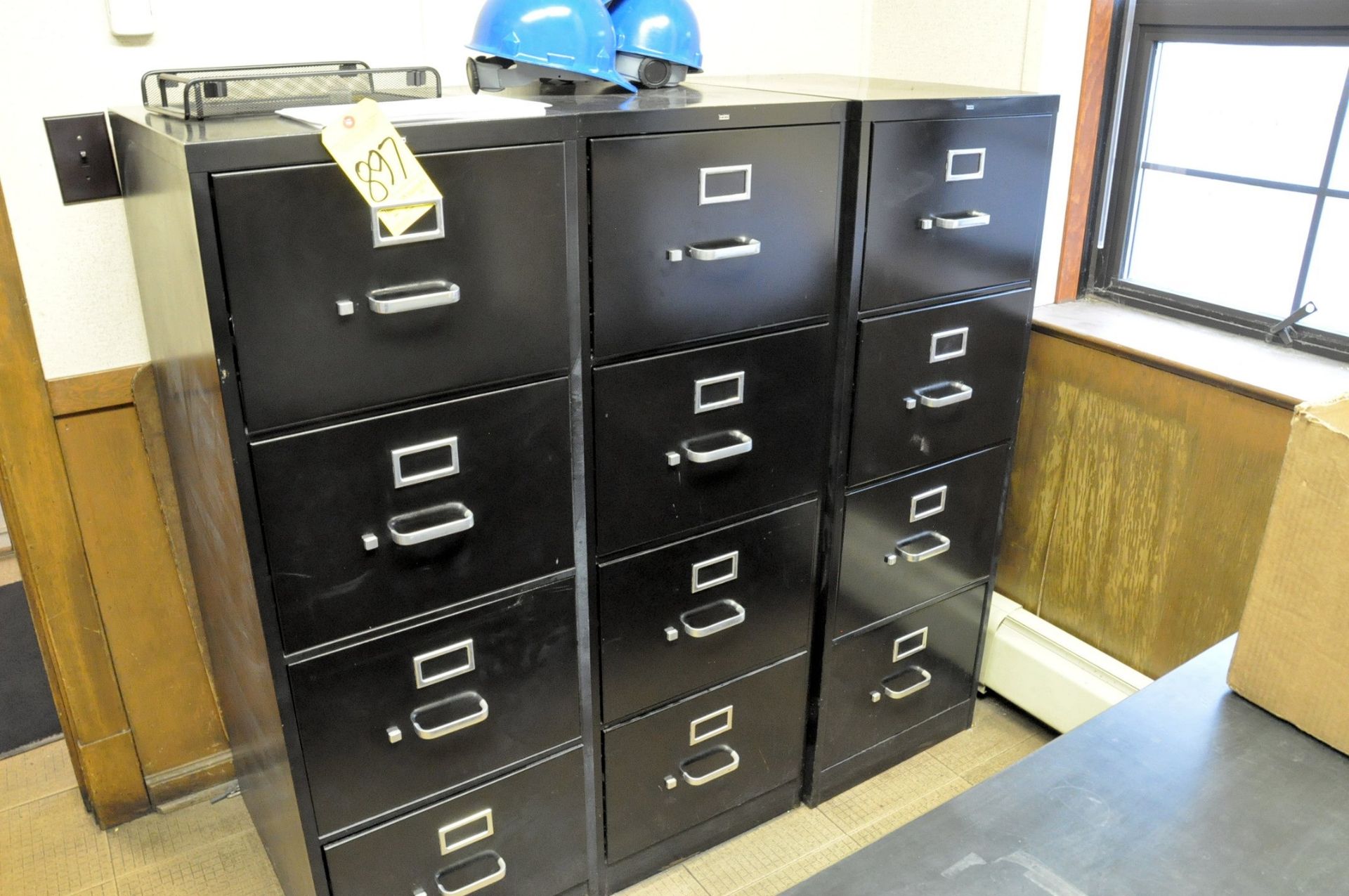 Lot-(1) Desk, (1) Chair, (6) File Cabinets and (1) 2-Door Storage Cabinet in (1) Office, (No