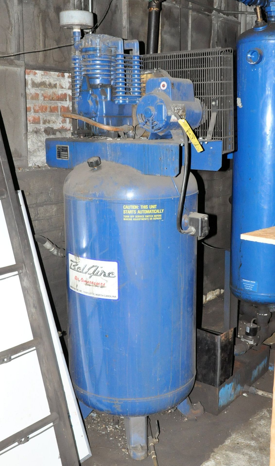 Bel Air Model 318VN, 5-HP Vertical Tank Mounted Air Compressor, S/n 46388, 1-PH, (Compressor Bldg)