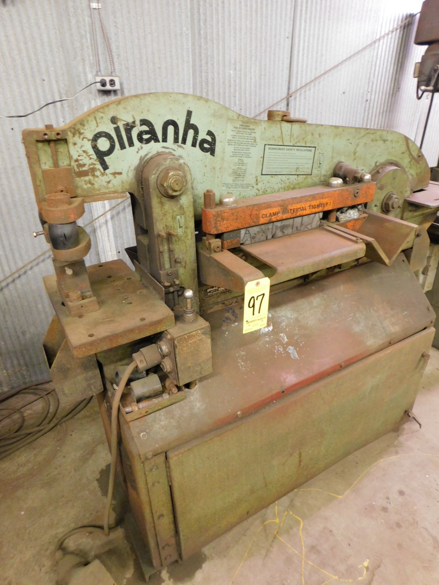 Piranha Model P50 Hydraulic Ironworker, s/n P50-4308, 50 Ton Capacity, 5 In. X 5 In. X 3/8 In. - Image 4 of 8