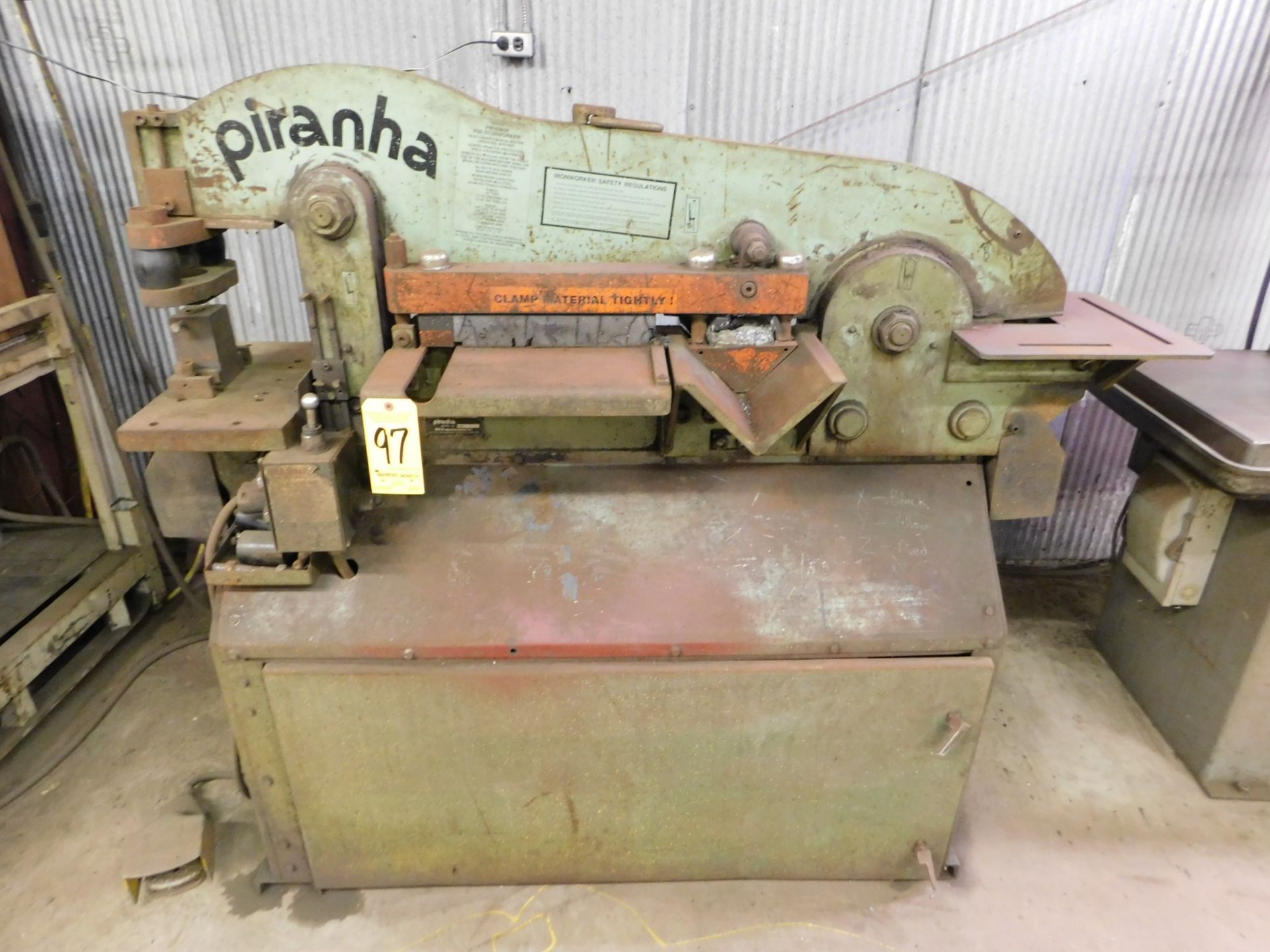 Piranha Model P50 Hydraulic Ironworker, s/n P50-4308, 50 Ton Capacity, 5 In. X 5 In. X 3/8 In. - Image 2 of 8