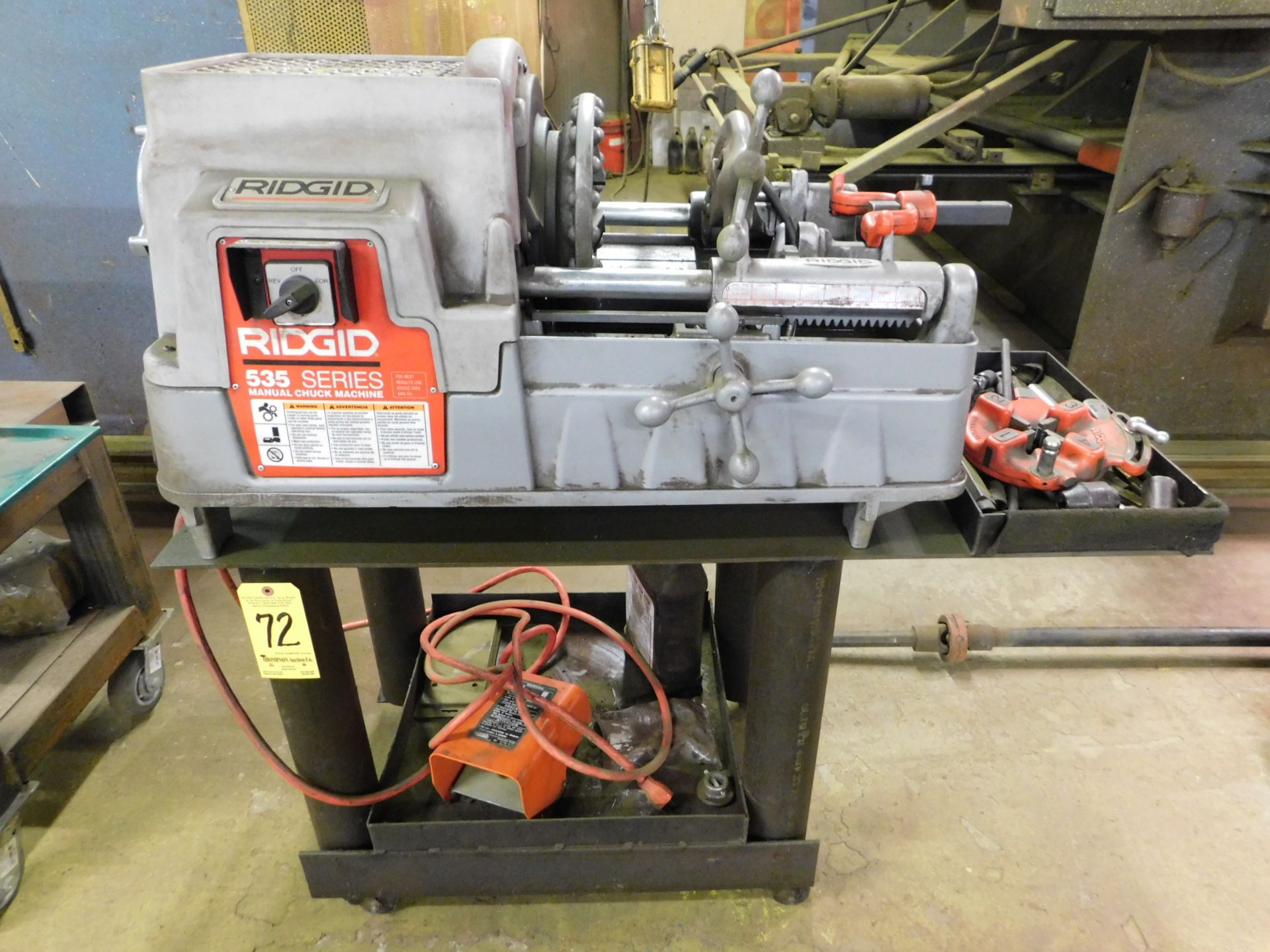 Ridgid Model 535 Pipe Threader, s/n EBE13544-0810, with Model 811A Die, Foot Pedal Controls