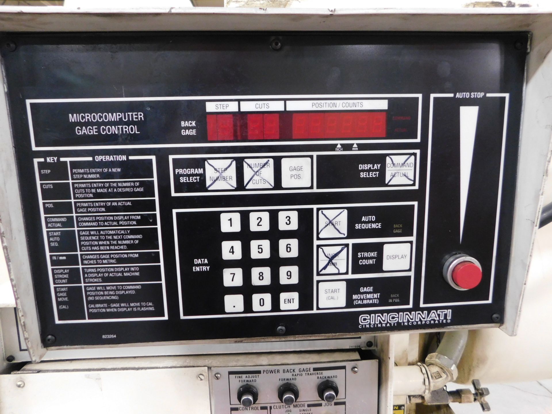 Cincinnati Model 1810G, 10 Ft.x 1/4 In. Mechanical Squaring Shear, SN 48074, New in 1993, with - Image 10 of 16