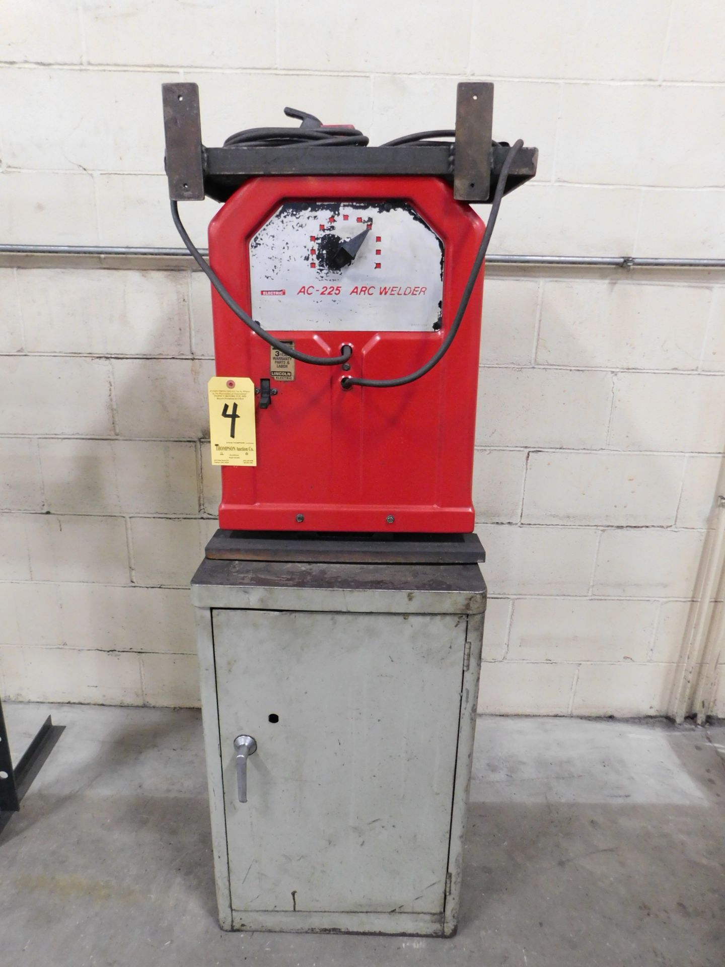 Lincoln AC-225 Arc Welder, 220V, 1 PHS, with Cabinet & Welding Supplies