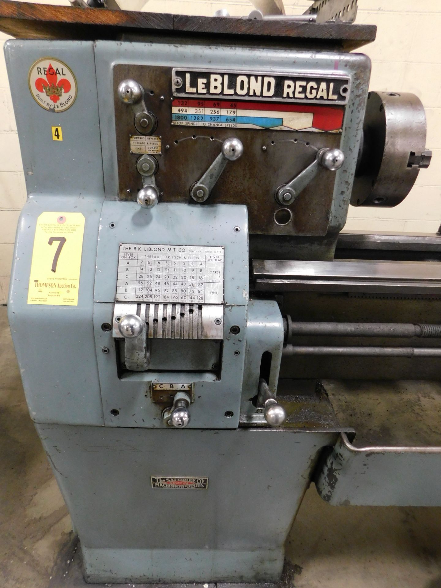 Leblond Regal 15 In. x 54 In. Toolroom Lathe, SN 2C-790, 8 In. 3-Jaw & 10 In. 4-Jaw Chucks, Hardinge - Image 6 of 11