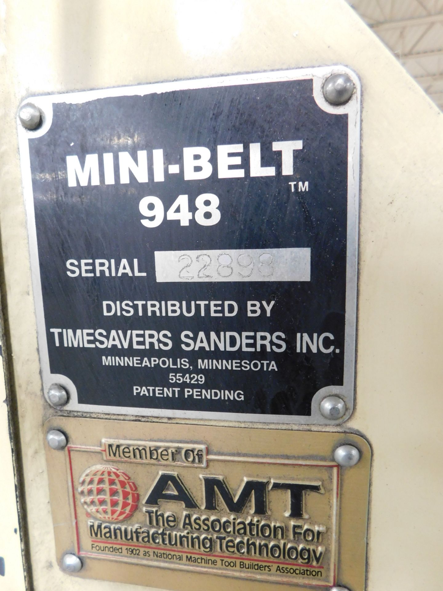 Timesavers Mini-Belt 948 Sander/Grinder/ Finisher, SN 22898 - Image 7 of 9