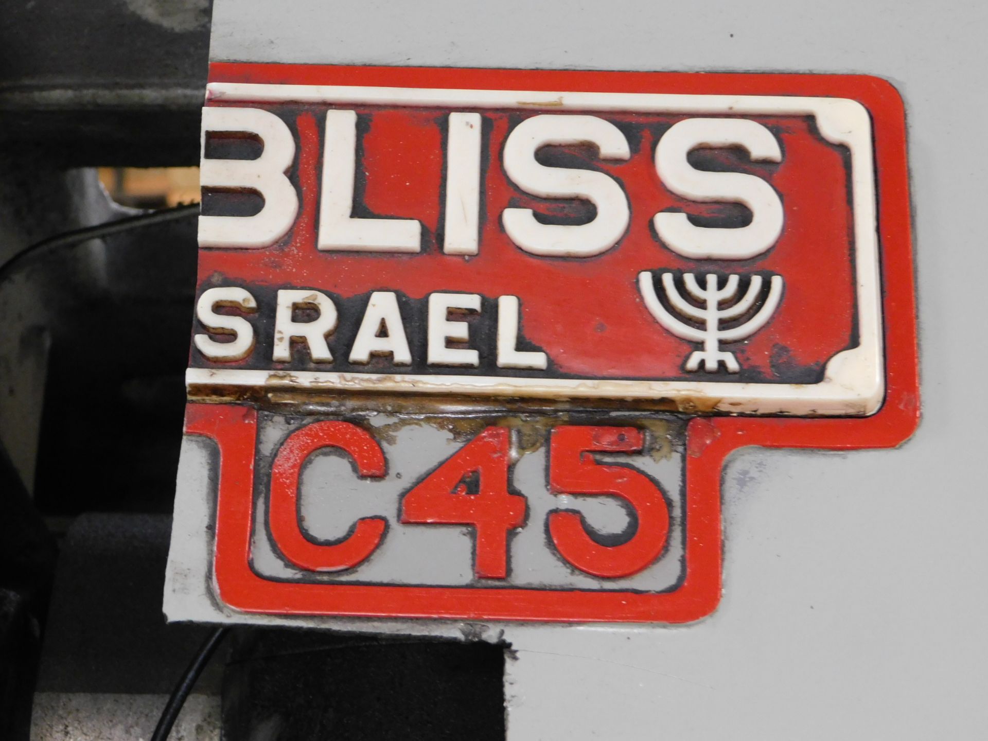 Bliss Israel Model C45 OBI Punch Press, SN IP-126-018/H56983, 45-Ton, 3 In. Slide Adjustment, 3 - Image 11 of 11
