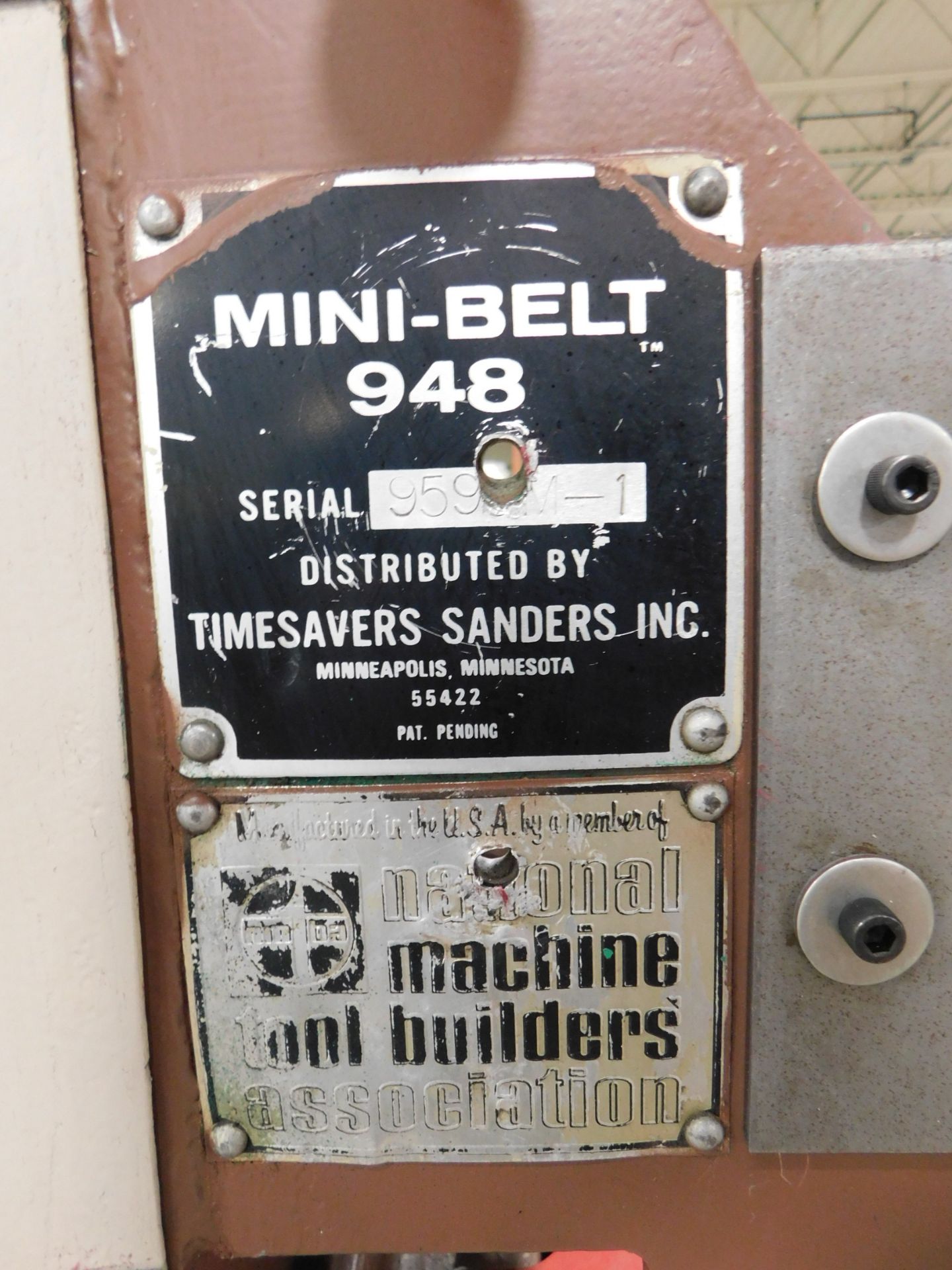 Timesavers Mini-Belt 948 Sander/ Grinder/ Finisher, SN 959?M-1 - Image 7 of 8