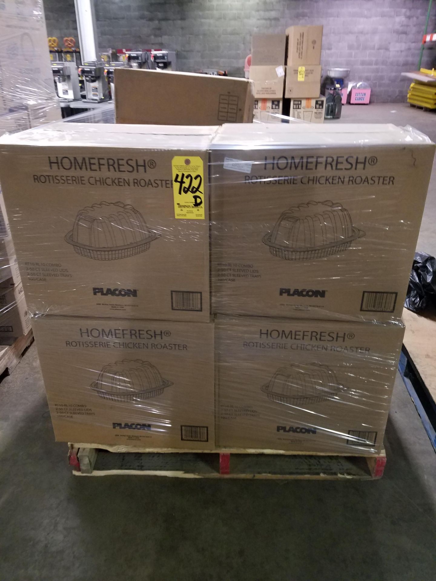 (4) Cases of Homefresh Rotisserie Chicken Containers, (12) Cases of Plastic Teaspoons & Solo Straws