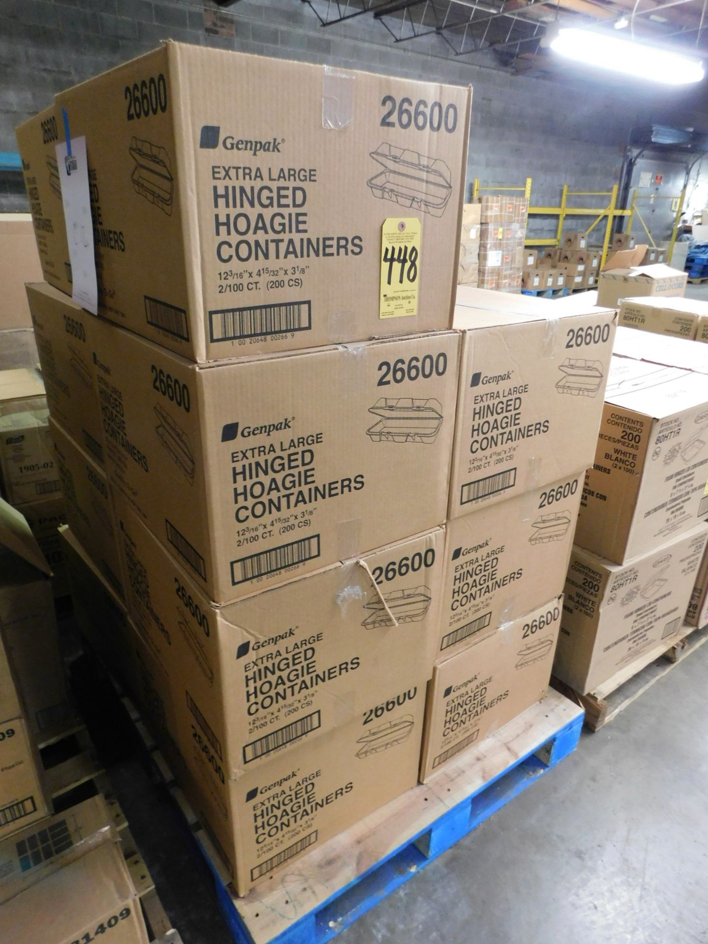 Skid Lot of Hinged Hoagie Containers