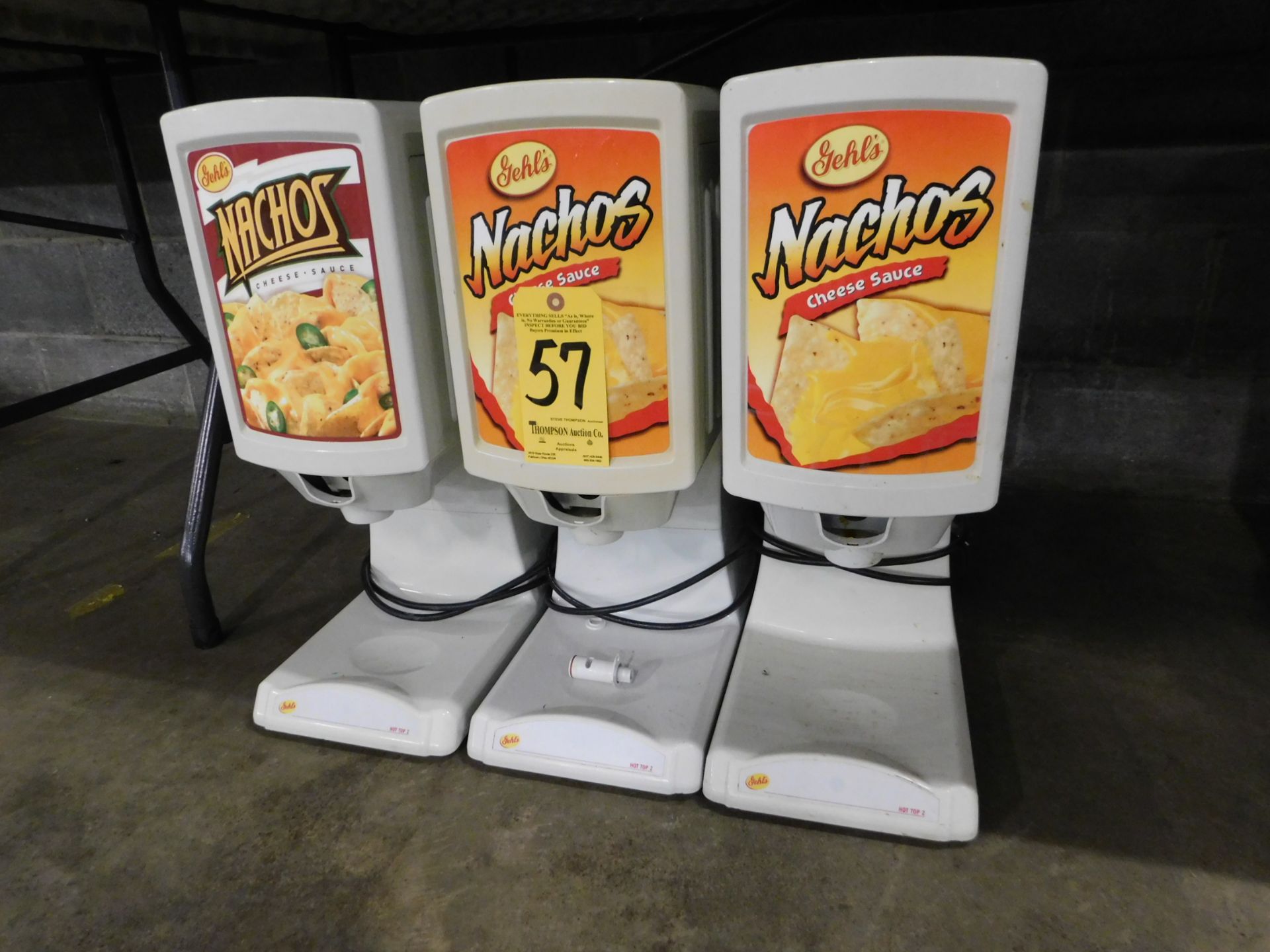 (3) Gehl Hot Top 2 Nacho Cheese Sauce Dispensers