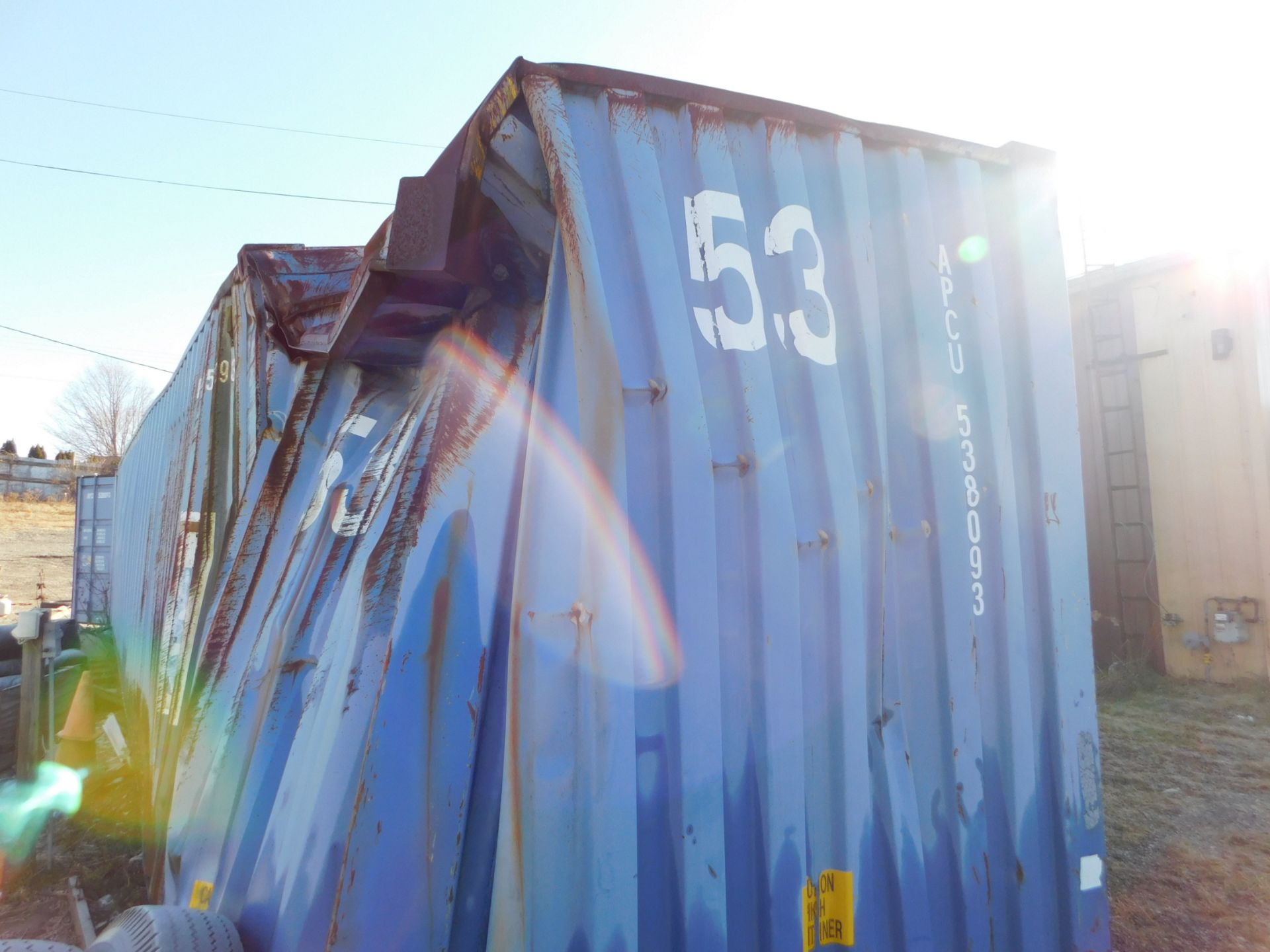 Storage Container, 53 ft. long ( Damage on front end of container ) Max Gross weight capacity : 67, - Image 3 of 8