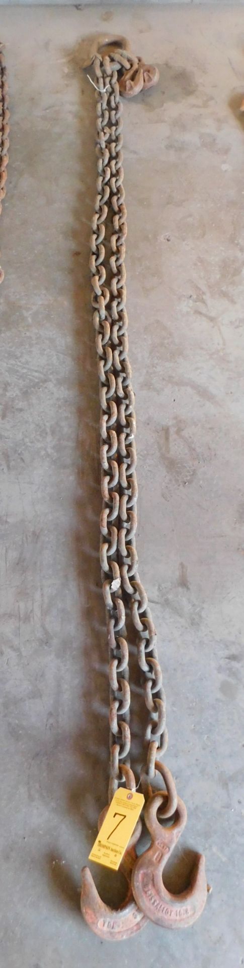 Lifting Chain, 2 hook, 10ft. long, 5/8 inch link, 31,300 lb. capacity