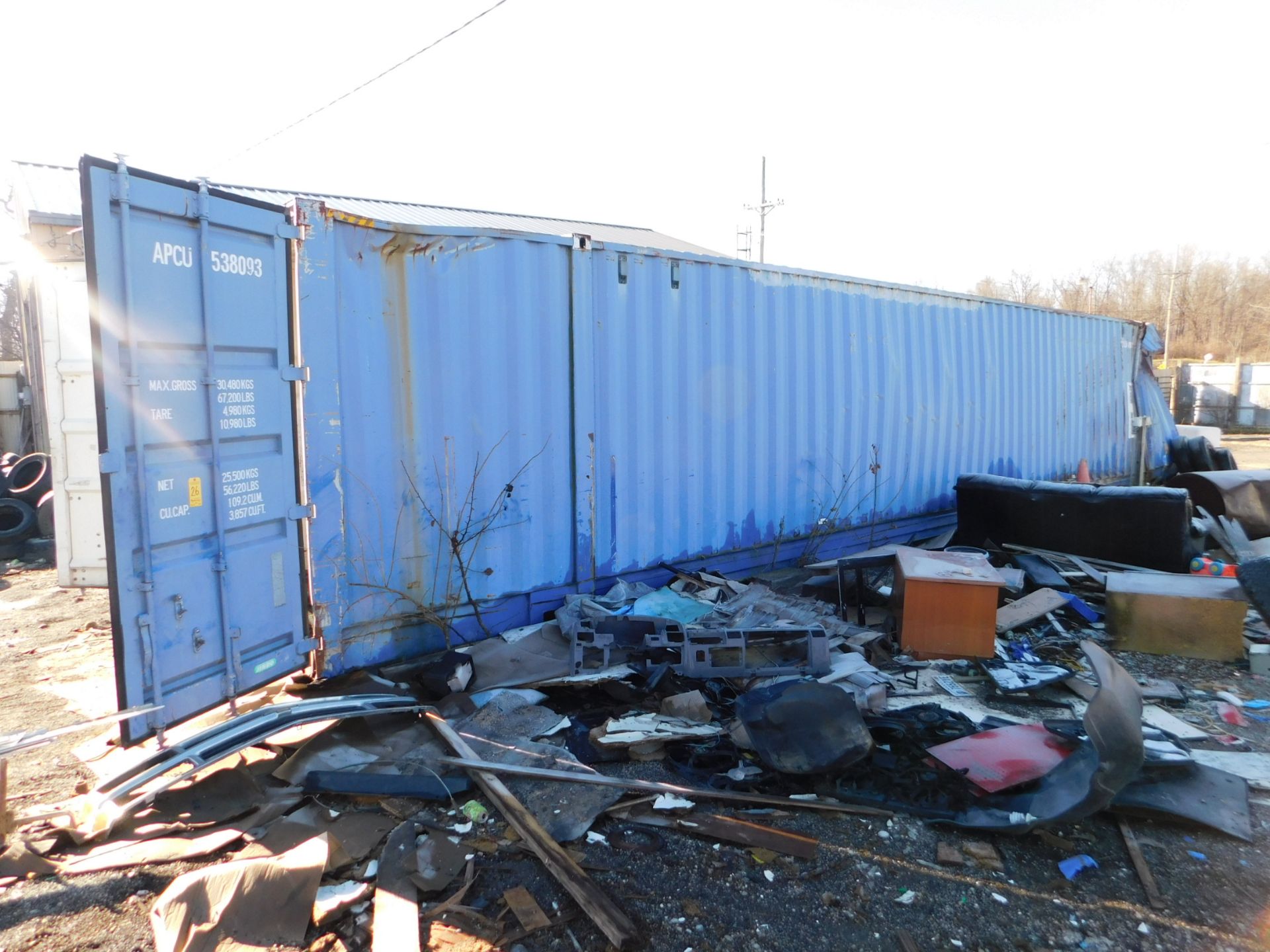 Storage Container, 53 ft. long ( Damage on front end of container ) Max Gross weight capacity : 67,