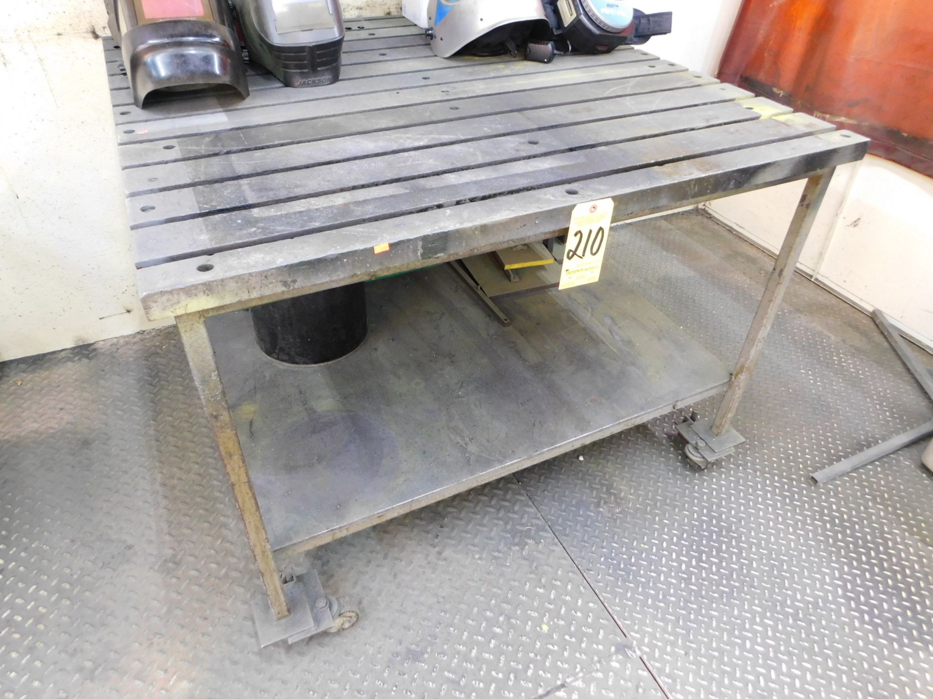 T-Slotted Steel Welding Table, 48 In. X 48 In., on Casters