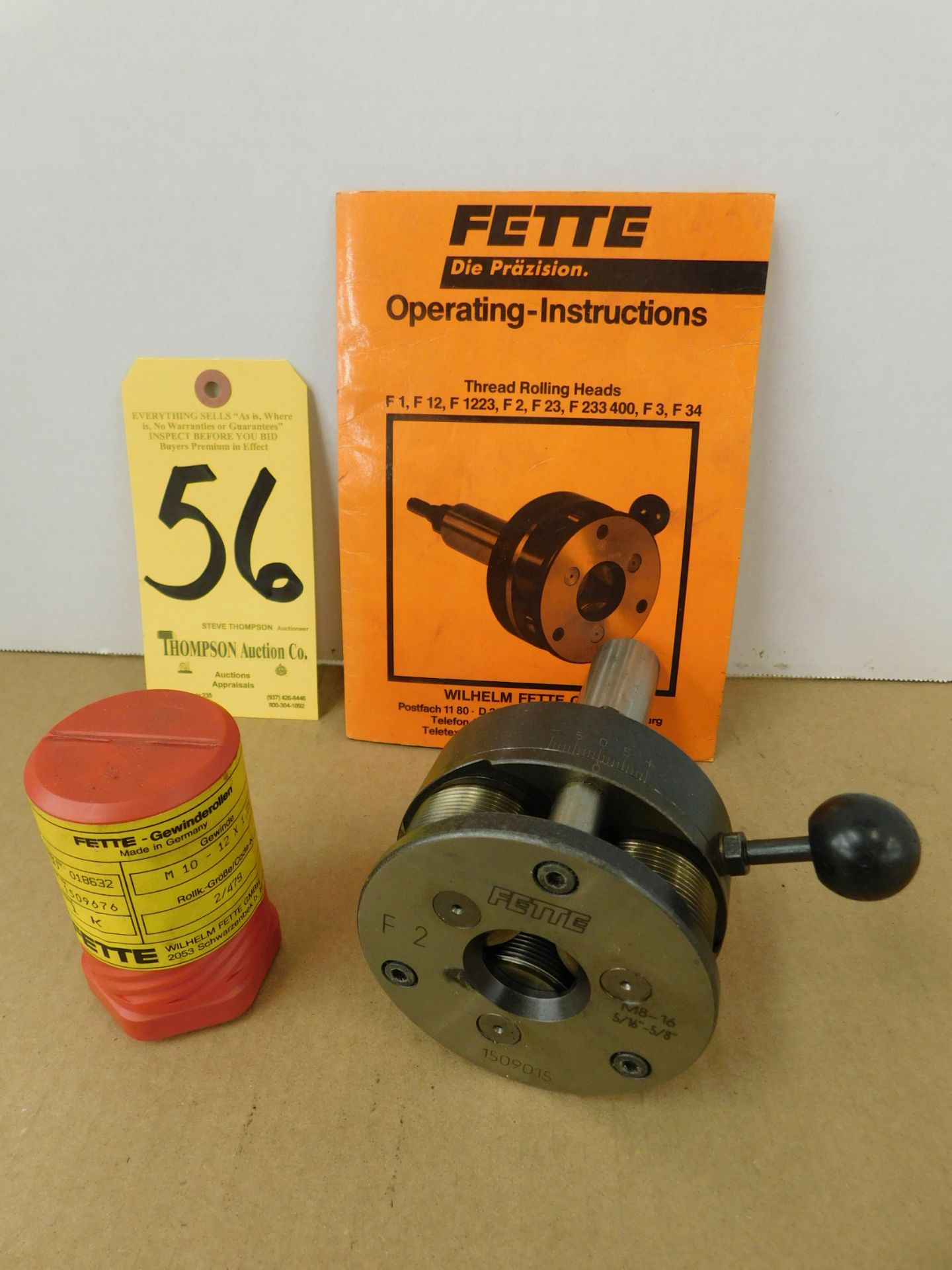 Fette Model F2 Thread Rolling Head, 5/16 In. - 5/8 In.